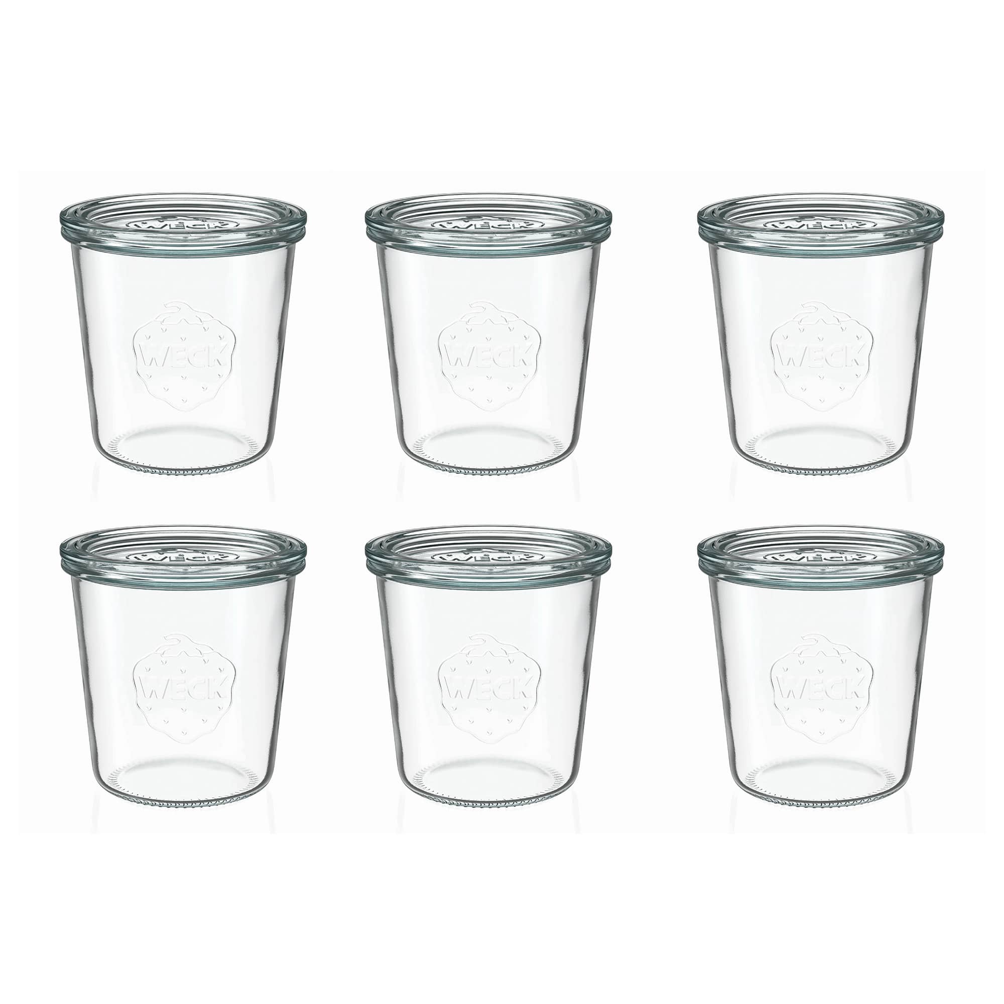 6x 580 ml WECK-stortglas met glazen deksel RR 100