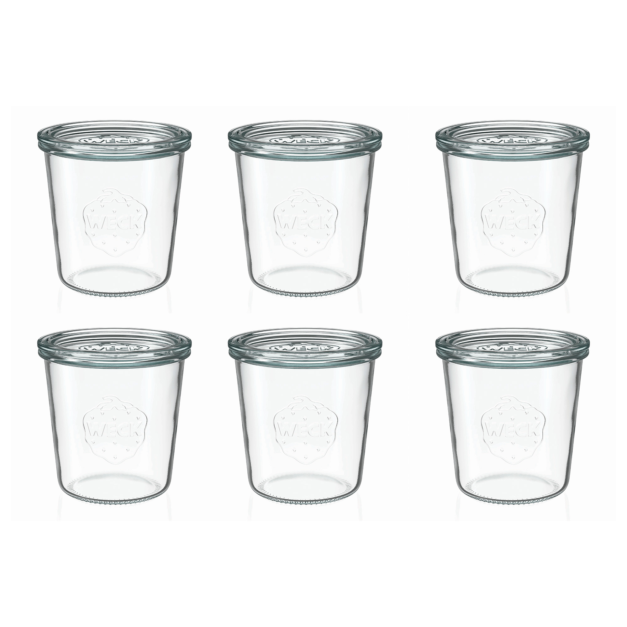 6x 580 ml WECK-stortglas met glazen deksel RR 100