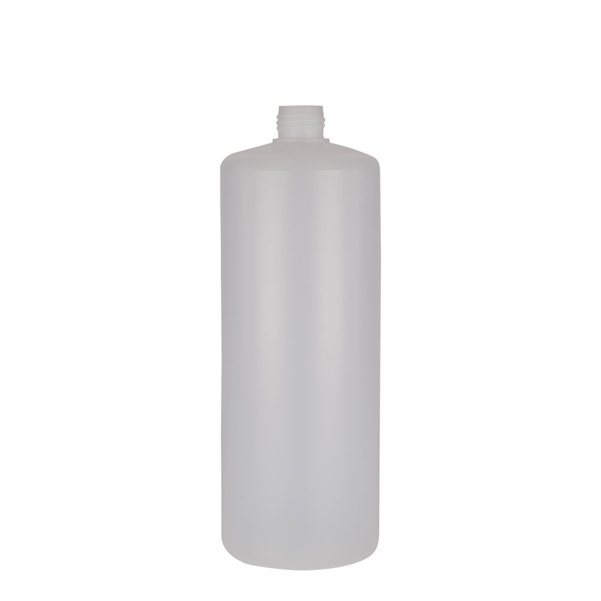 1.000 ml ronde fles, PE-kunststof, natuur, opening: schroefdop