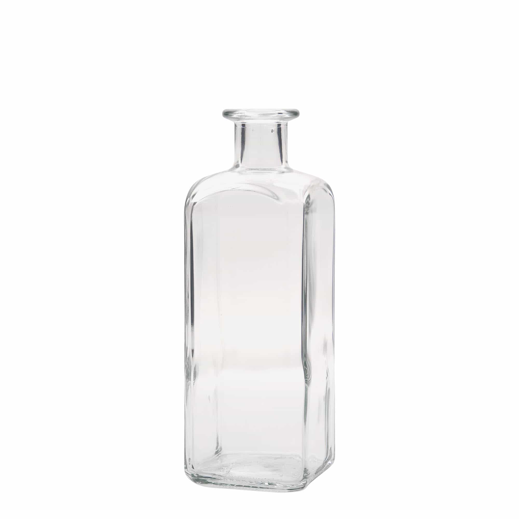 500 ml glazen fles Apotheker Carré, vierkant, opening: kurk