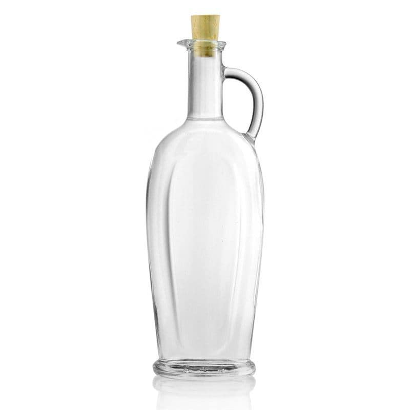 Glazen fles 'Eleganta', 500 ml, ovaal, monding: kurk