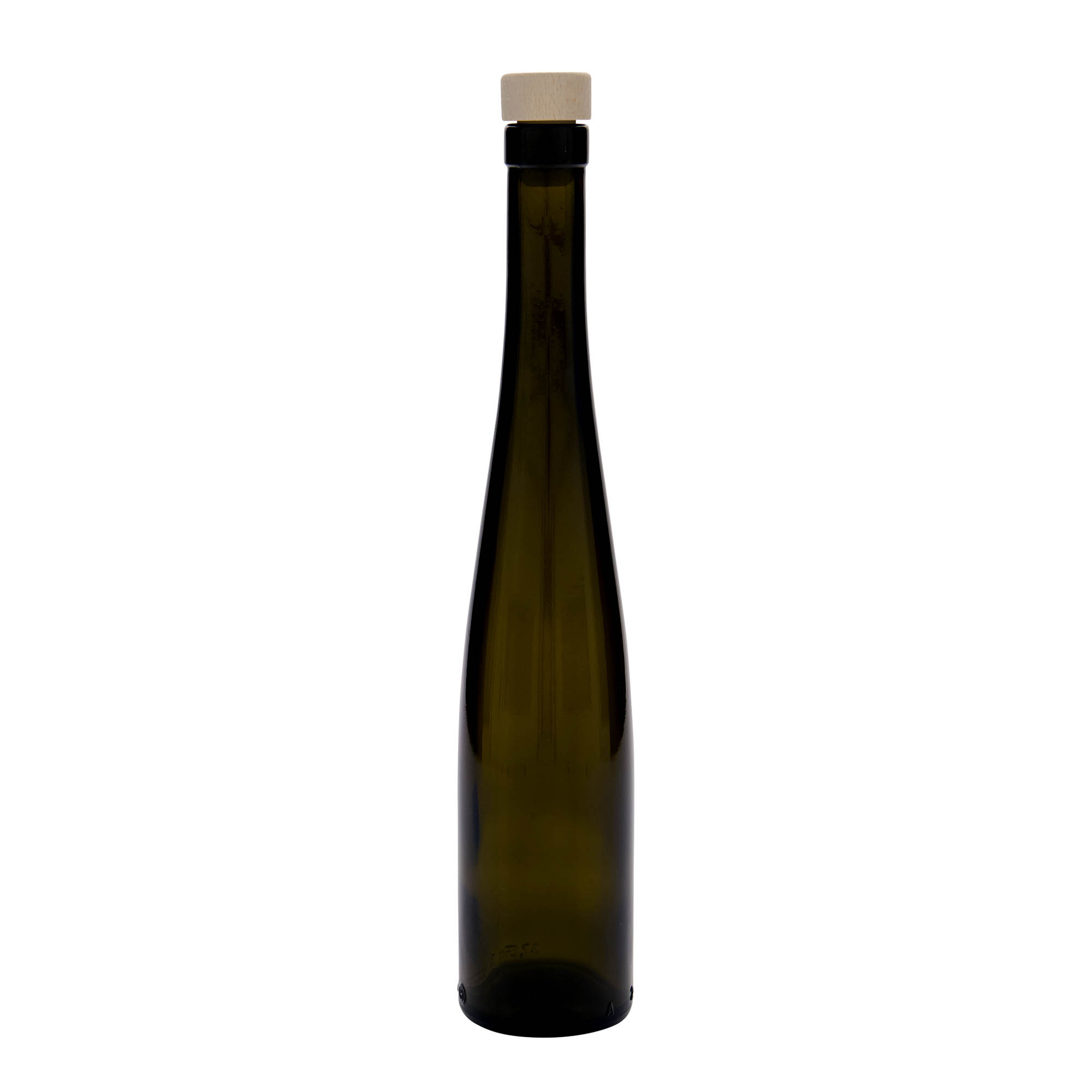375 ml glazen fles 'Weinschlegel', antiekgroen, opening: kurk