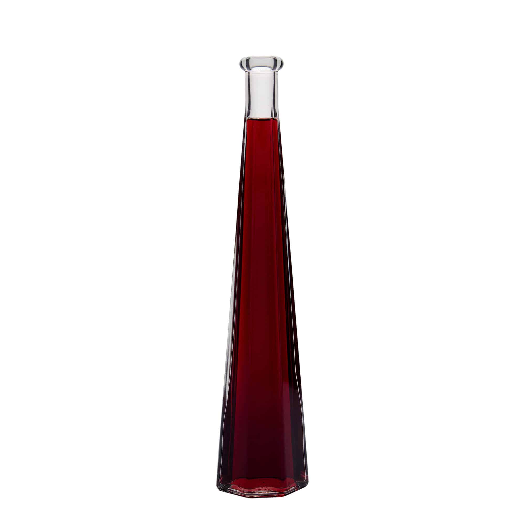 200 ml glazen fles 'Dama Sexta', zeshoekig, hals: kurk
