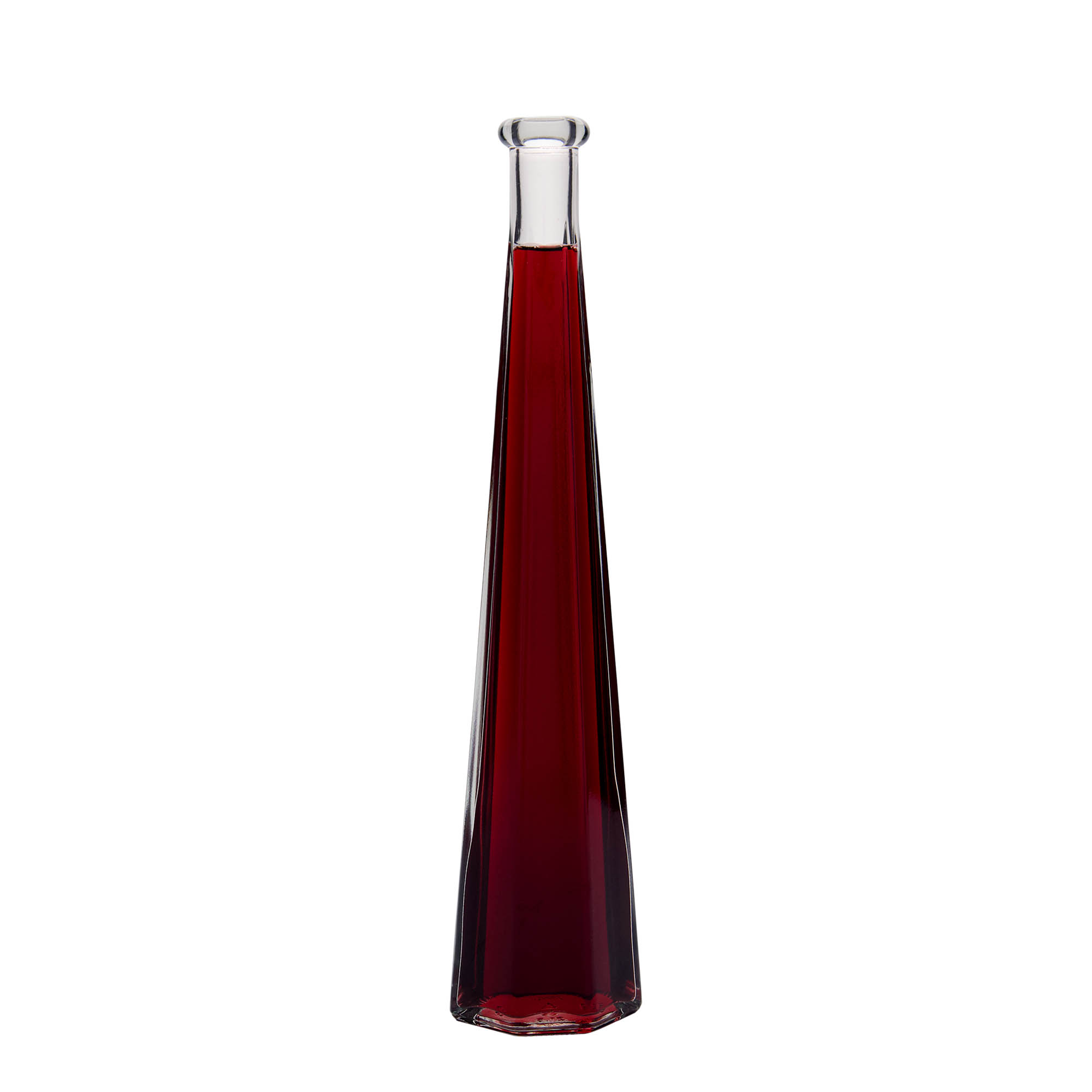 200 ml glazen fles 'Dama Sexta', zeshoekig, hals: kurk