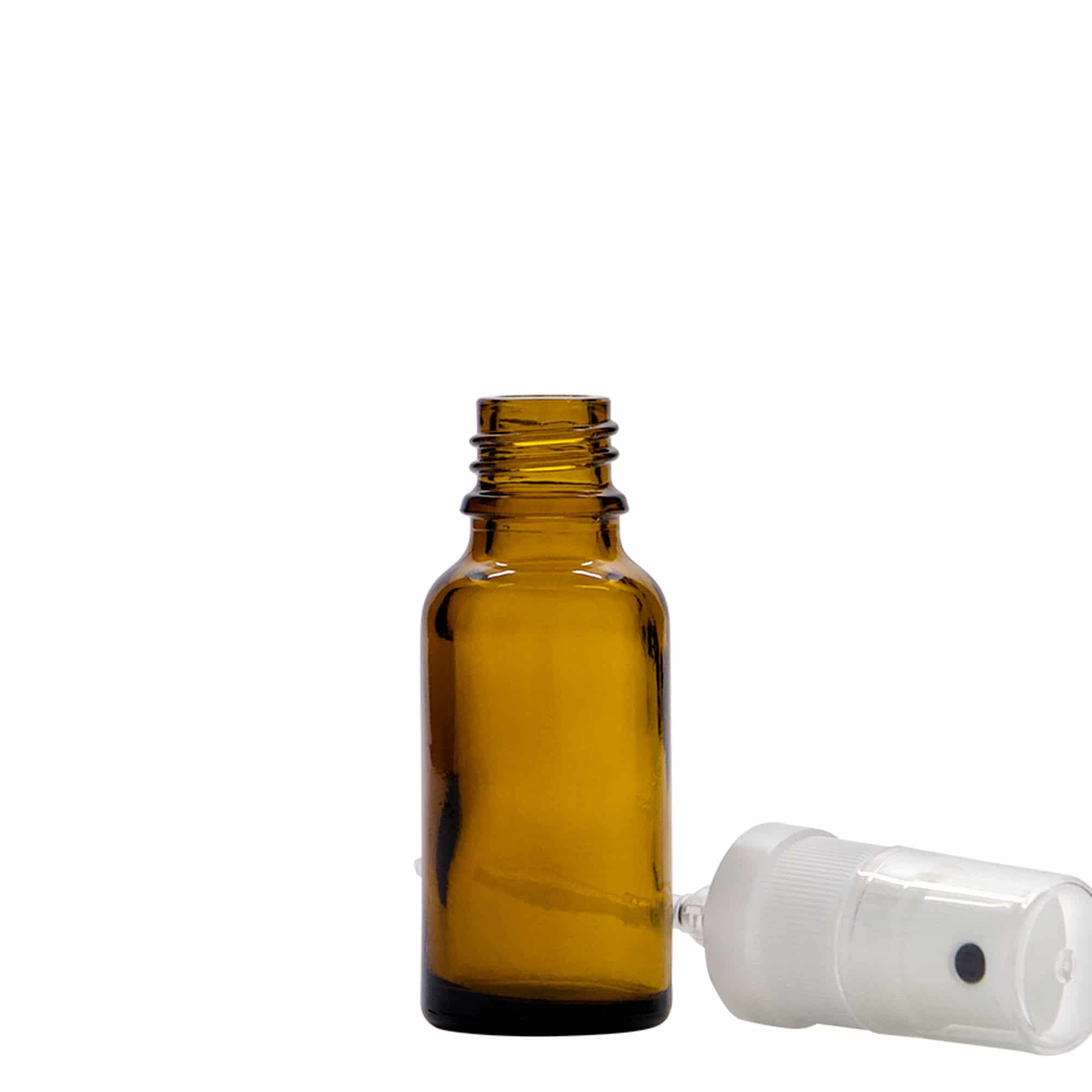 20 ml spuitflesje medicijn, glas, bruin, opening: DIN 18