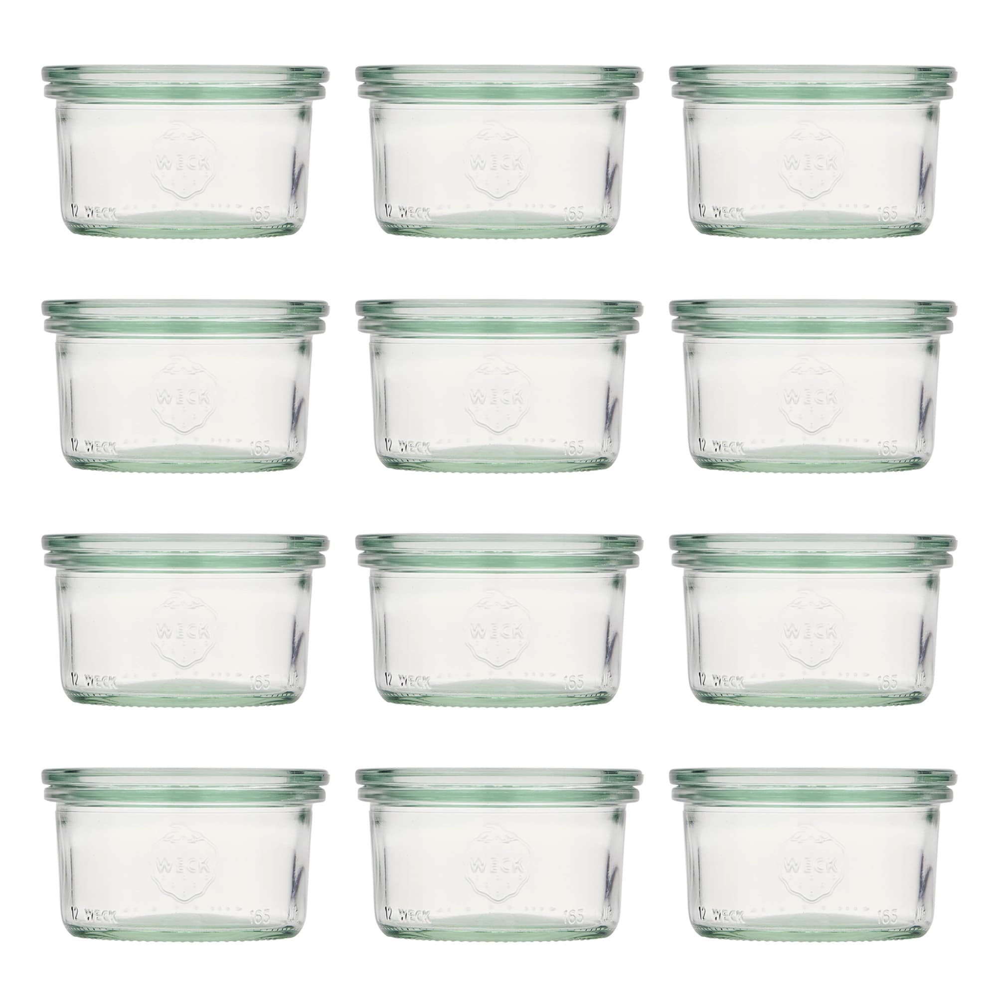 12x 165 ml WECK-stortglas met glazen deksel RR 80