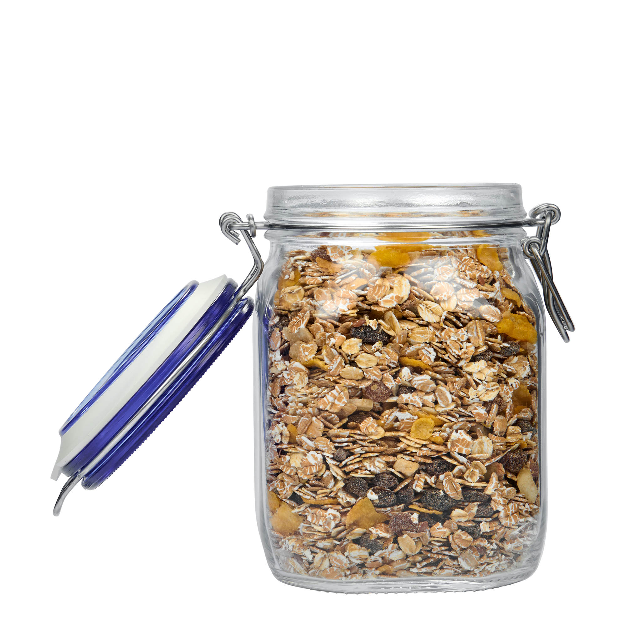 1.000 ml Draadbeugelglas 'Fido' Blue Top, vierkant, opening: draadbeugelsluiting 1.000 ml Draadbeugelglas 'Fido' Blue Top, vierkant, opening: draadbeugelsluiting