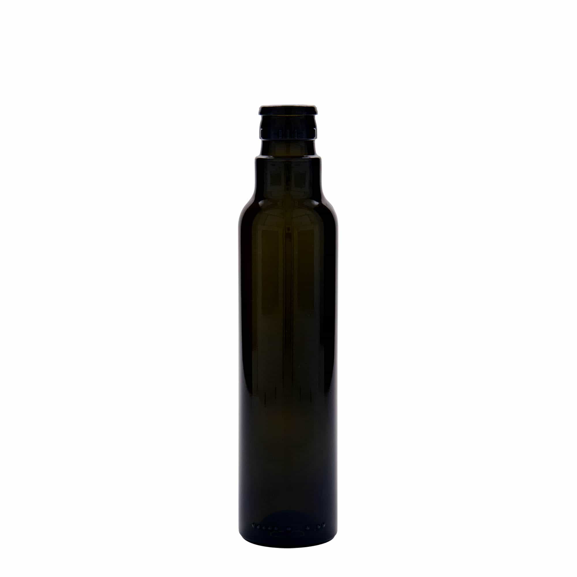 250 ml azijn-/olieflacon 'Willy New', glas, antiekgroen, opening: DOP