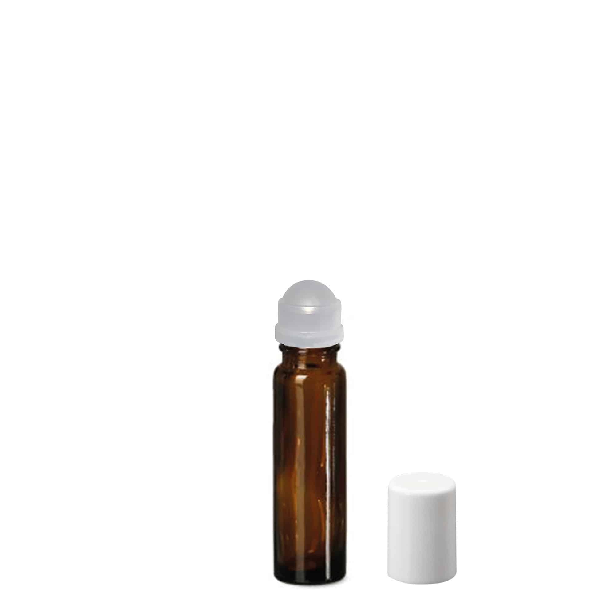 10 ml roll-onflesje, glas, bruin, opening: schroefdop