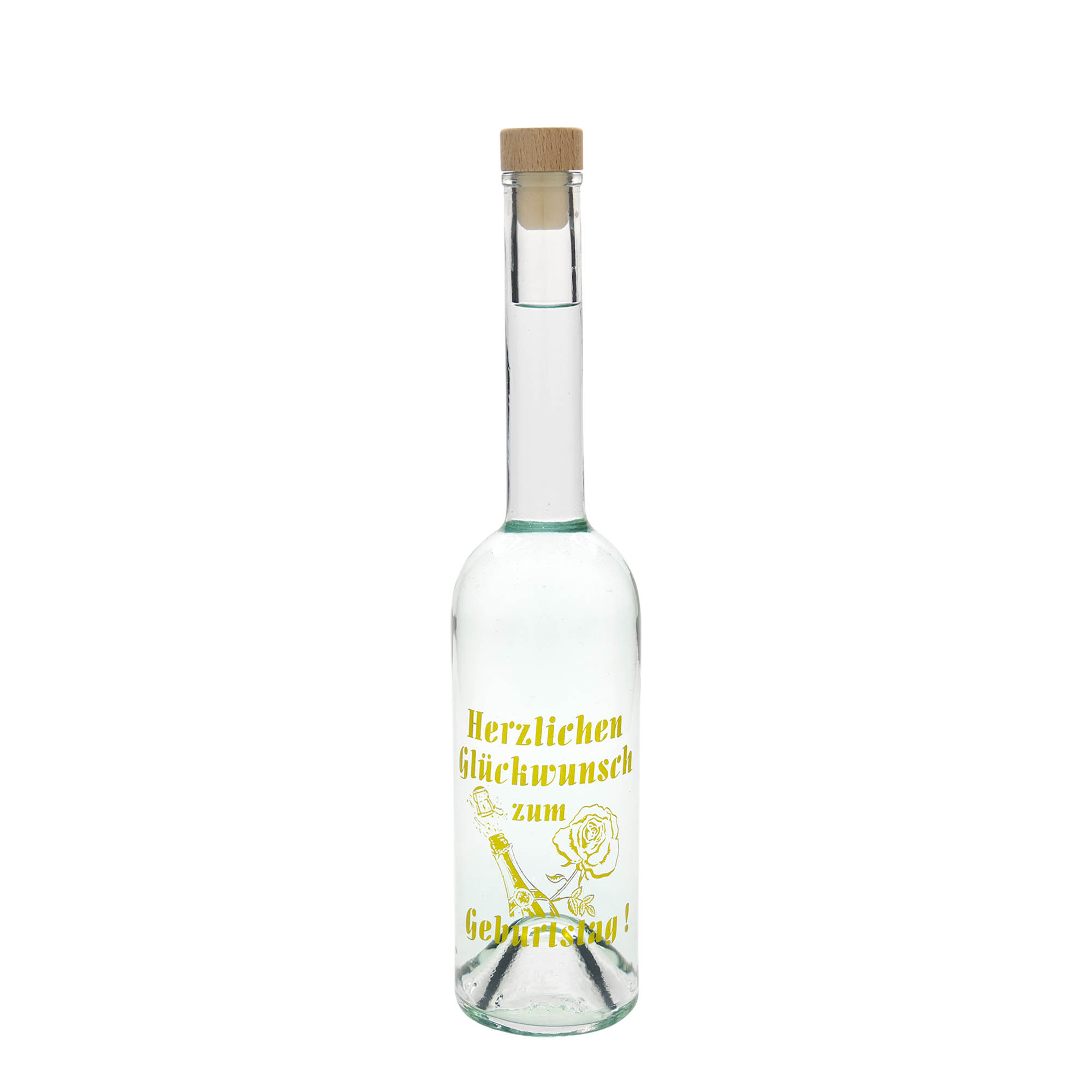 500 ml glazen fles Maximo bedrukt 'Carnaval', opening: kurk 500 ml glazen fles Maximo bedrukt 'Carnaval', opening: kurk