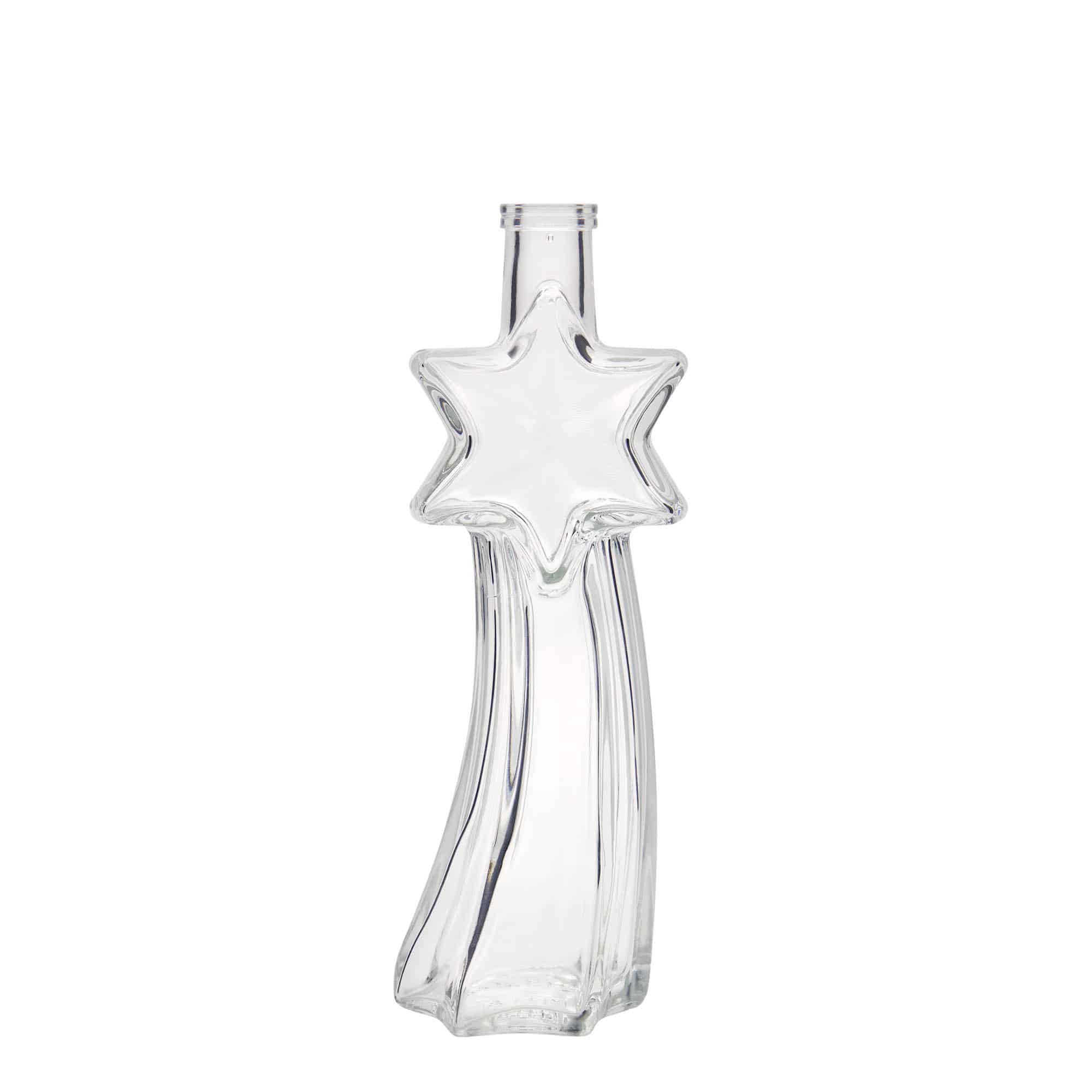 Glazen fles 'Vallende ster', 200 ml, monding: kurk Glazen fles 'Vallende ster', 200 ml, monding: kurk