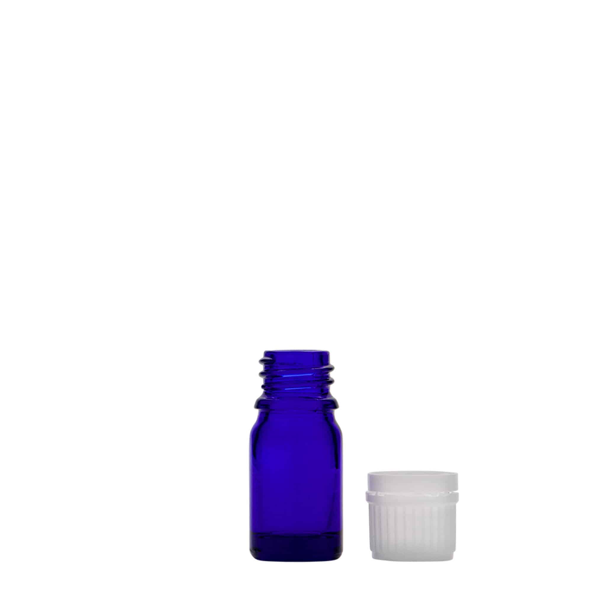 5 ml medicijnflesje, glas, koningsblauw, opening: DIN 18