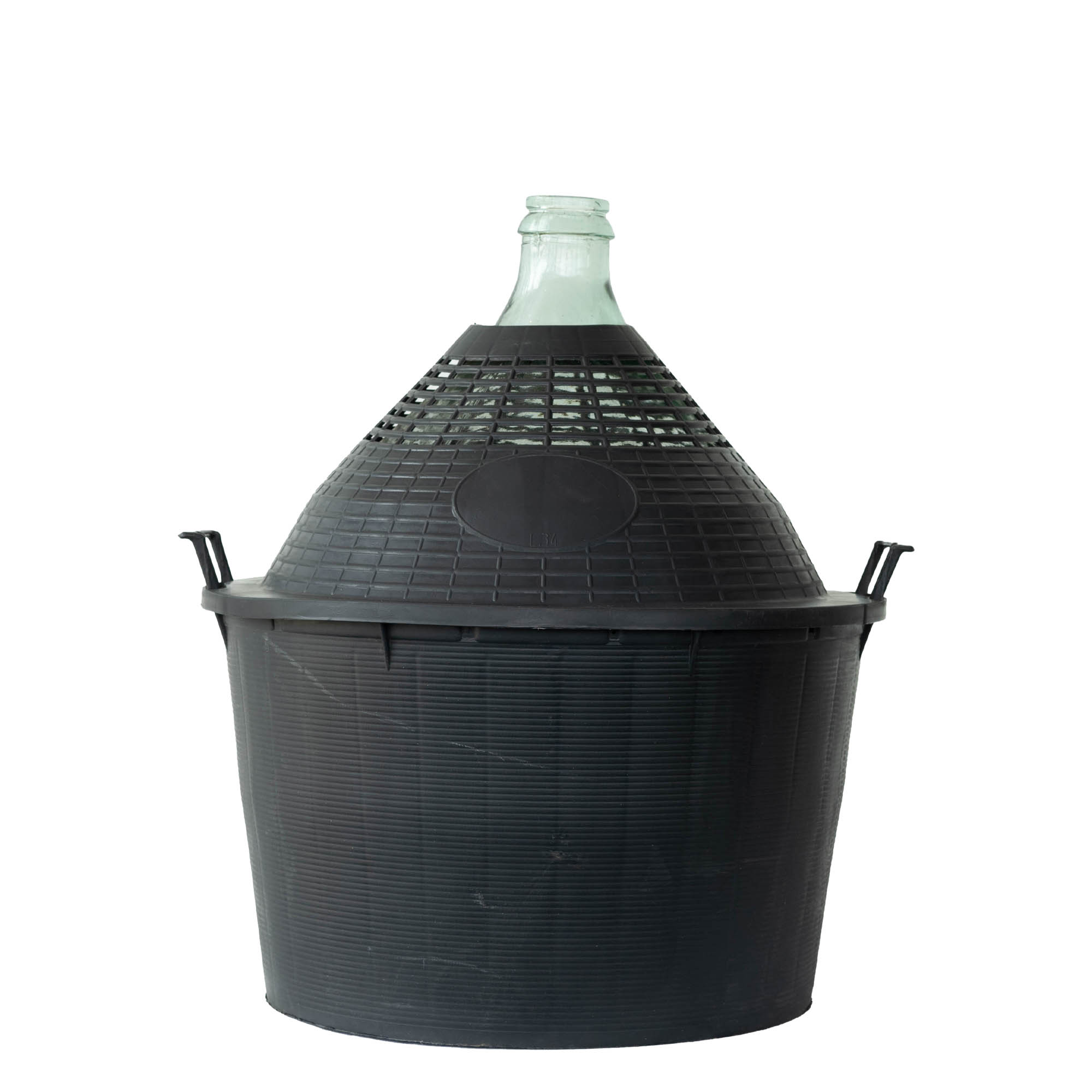 34 l ballonfles met smalle hals, glas, opening: opzetdeksel