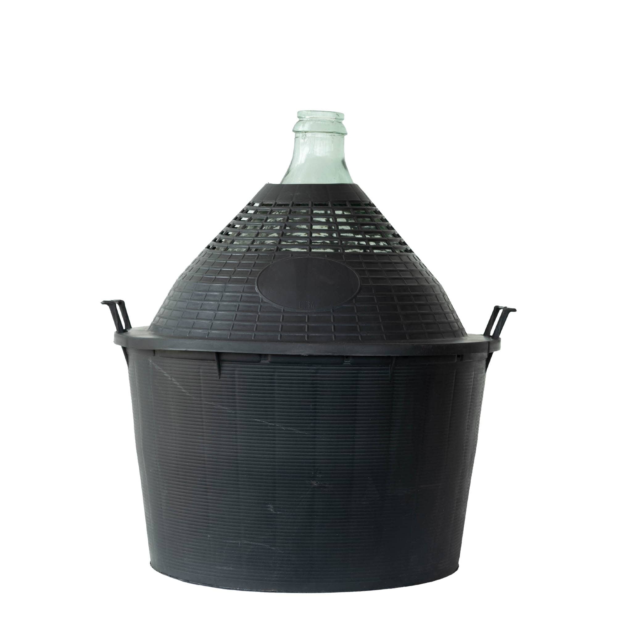 34 l ballonfles met smalle hals, glas, opening: opzetdeksel