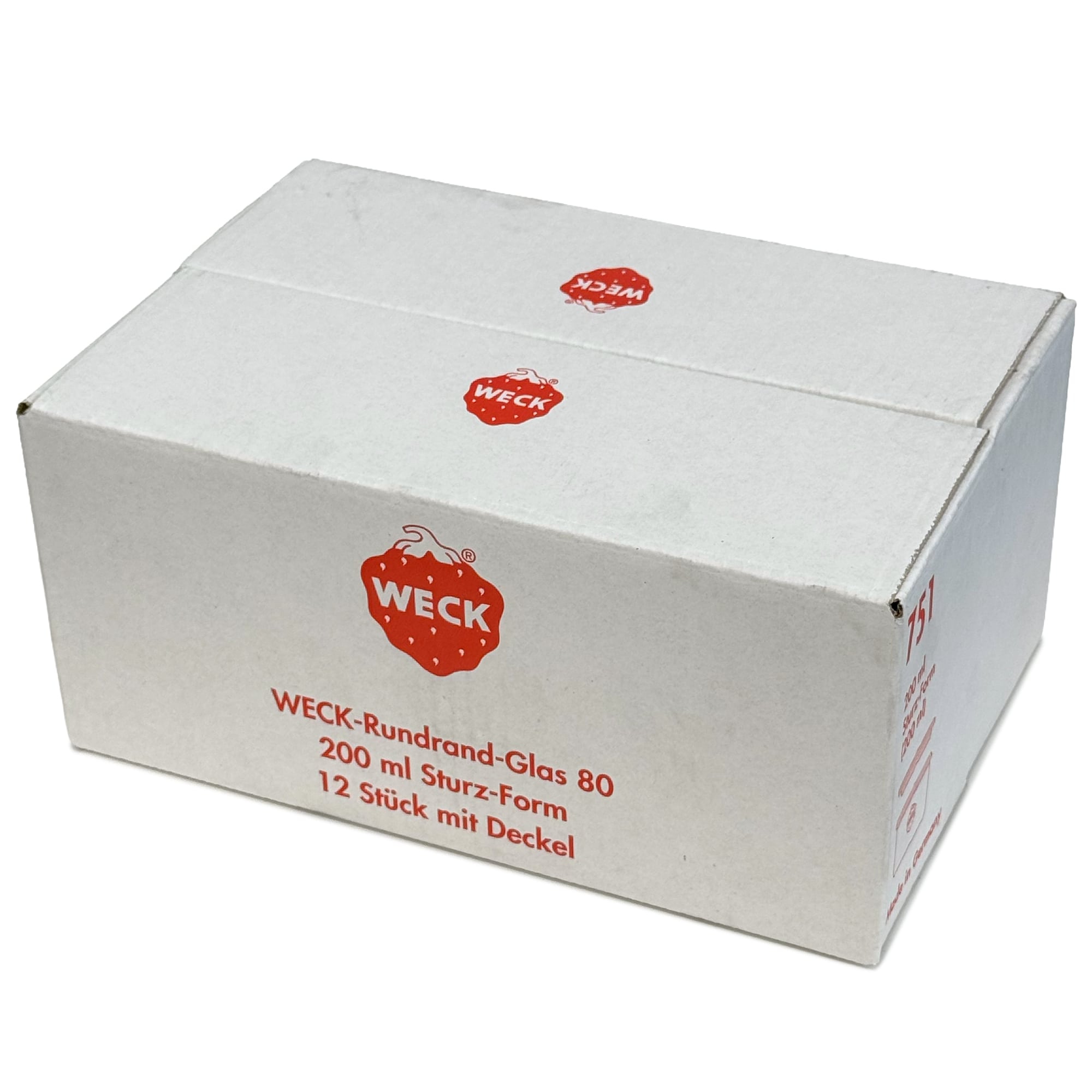 12x 200 ml WECK-stortglas met glazen deksel RR 80