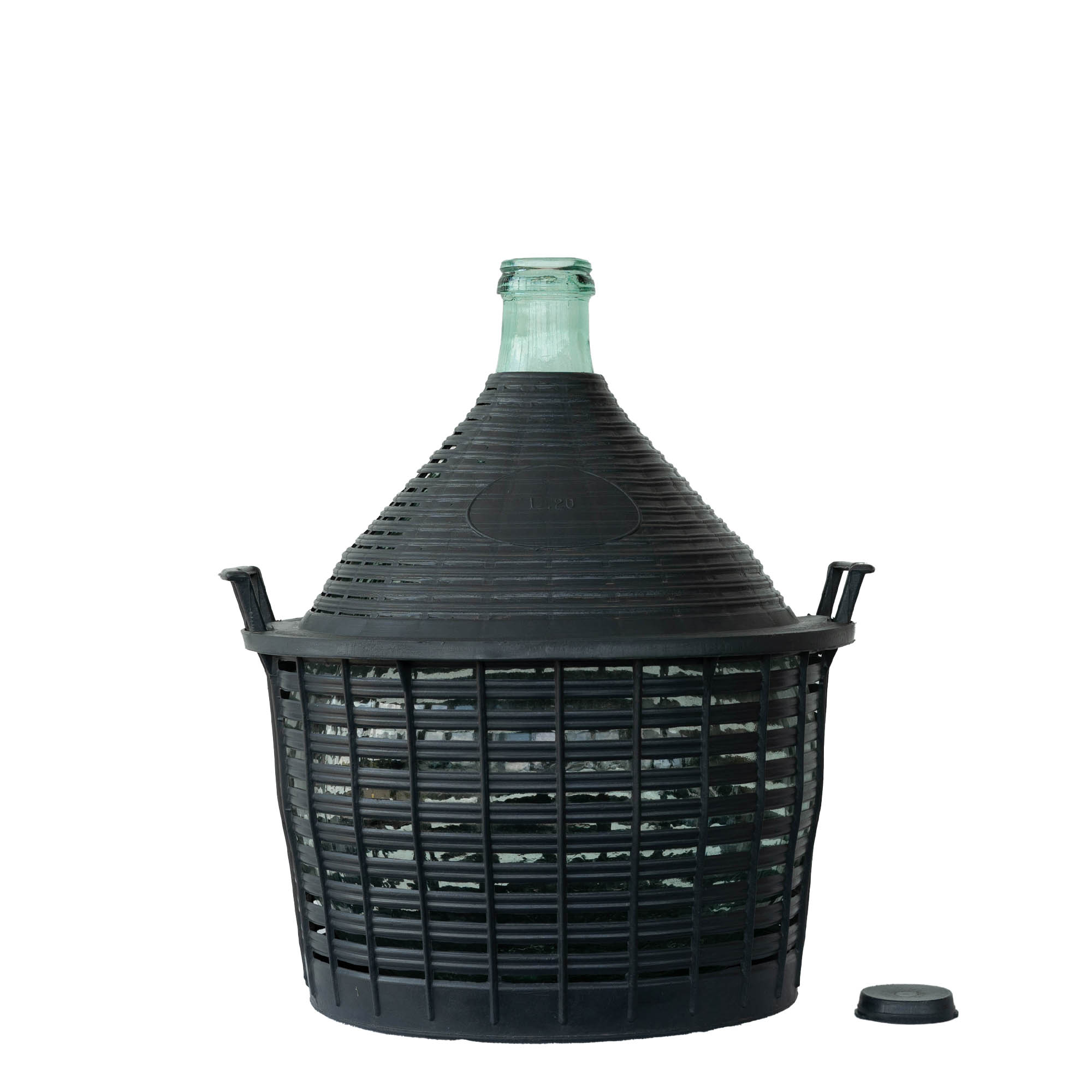 20 l ballonfles met smalle hals, glas, opening: opzetdeksel