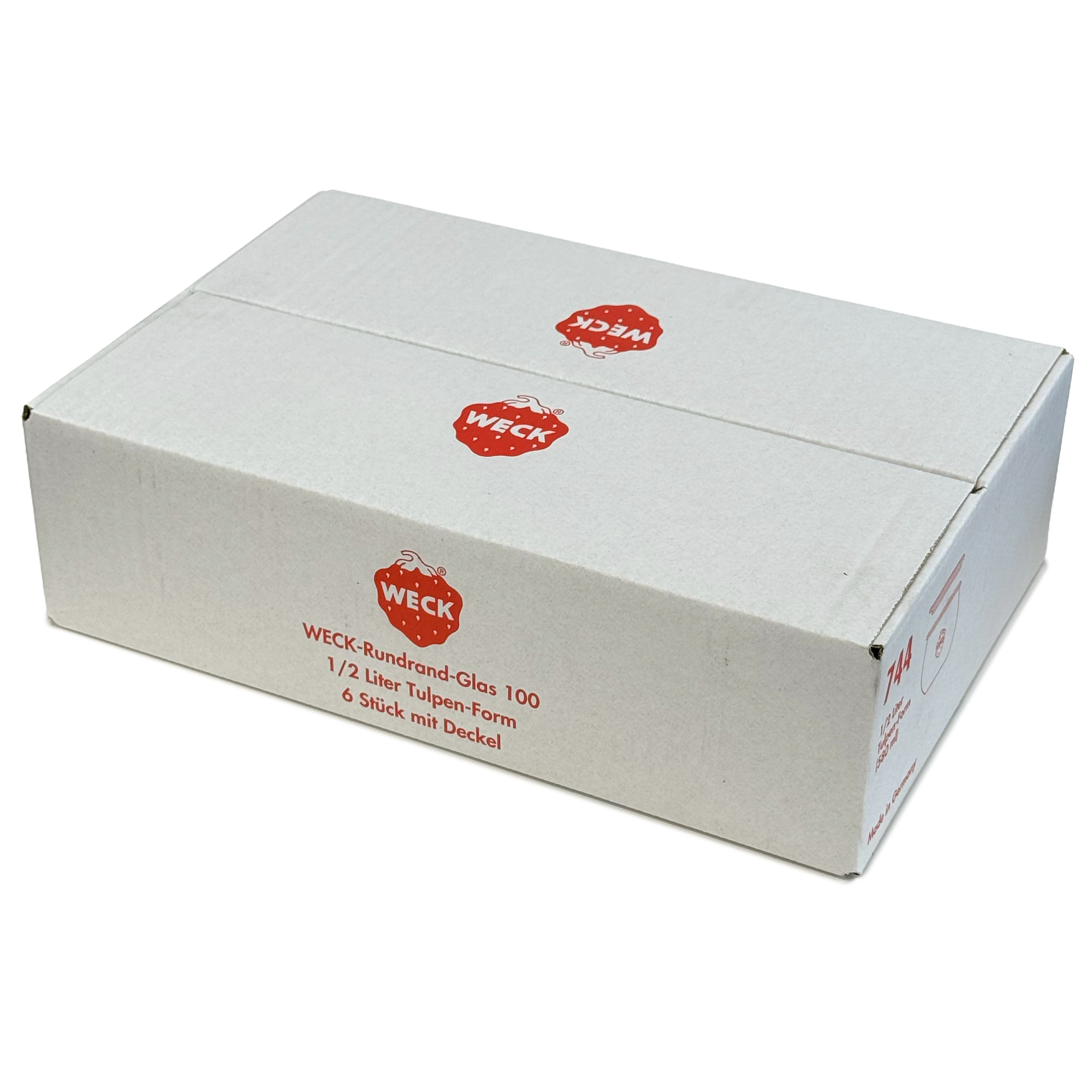 6x 580 ml WECK-tulpenpot met glazen deksel RR 100