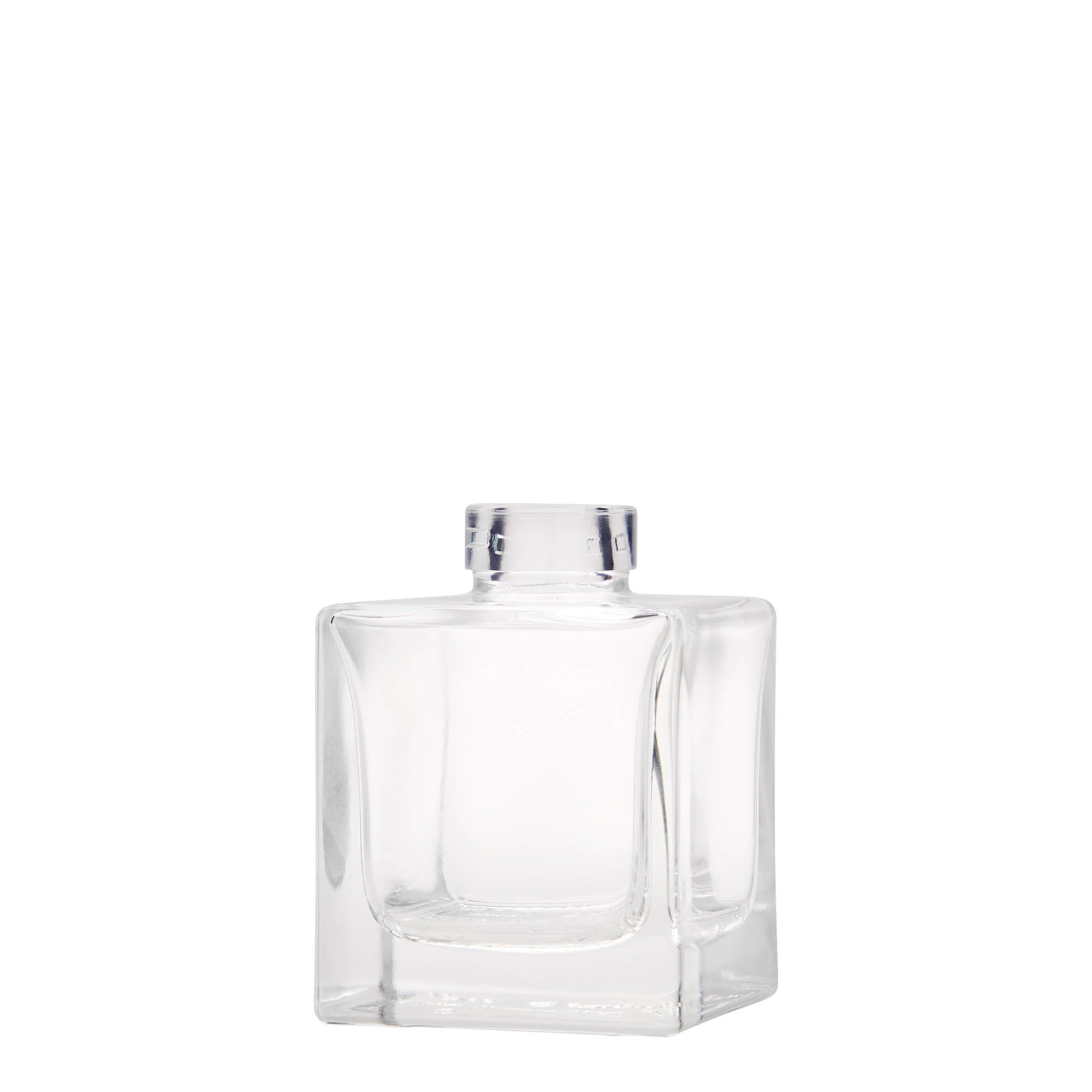 100 ml glazen fles 'Cube', vierkant, opening: kurk