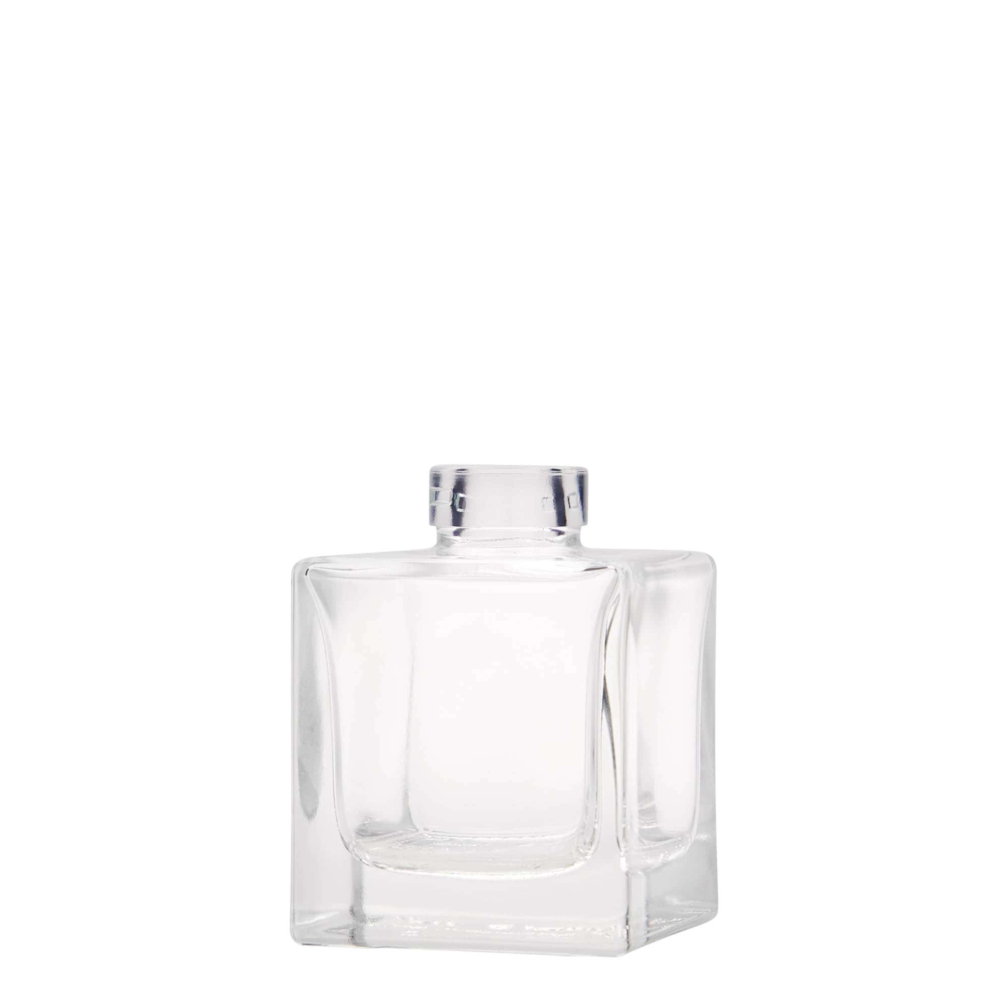 100 ml glazen fles 'Cube', vierkant, opening: kurk