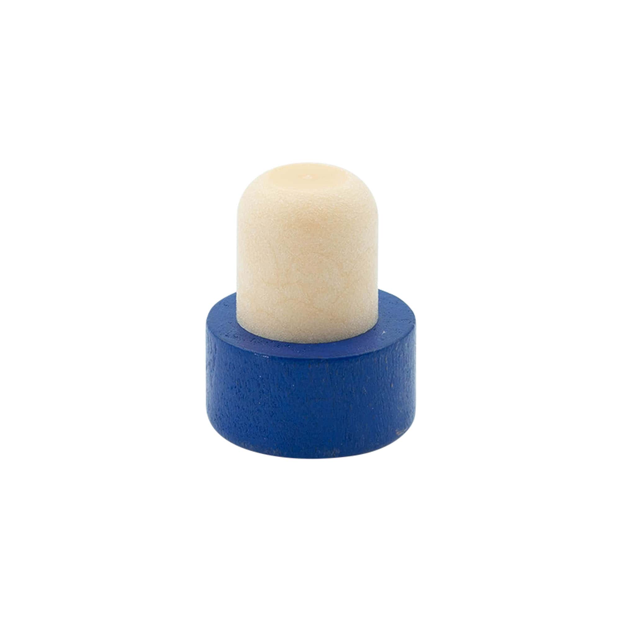 Handgreepkurk 19 mm, hout/kunststof, blauw, voor monding: kurk