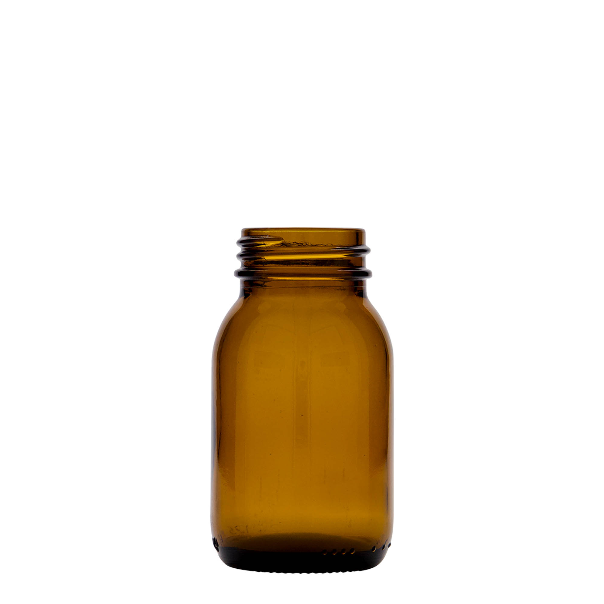 125 ml bredehalsglas, bruin, opening: DIN 40 125 ml bredehalsglas, bruin, opening: DIN 40