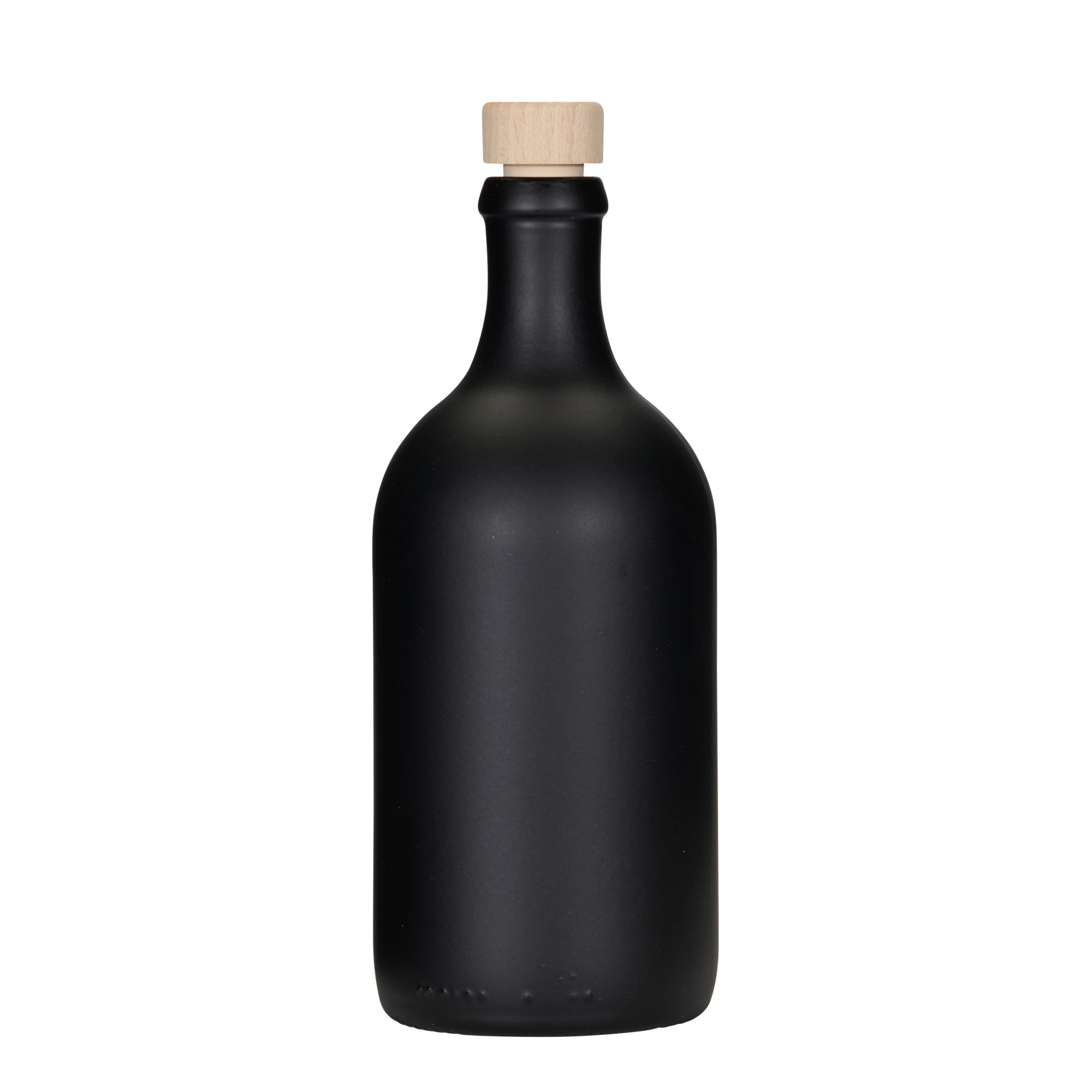 500 ml glazen fles 'Ginevra Leggera', zwart, opening: kurk