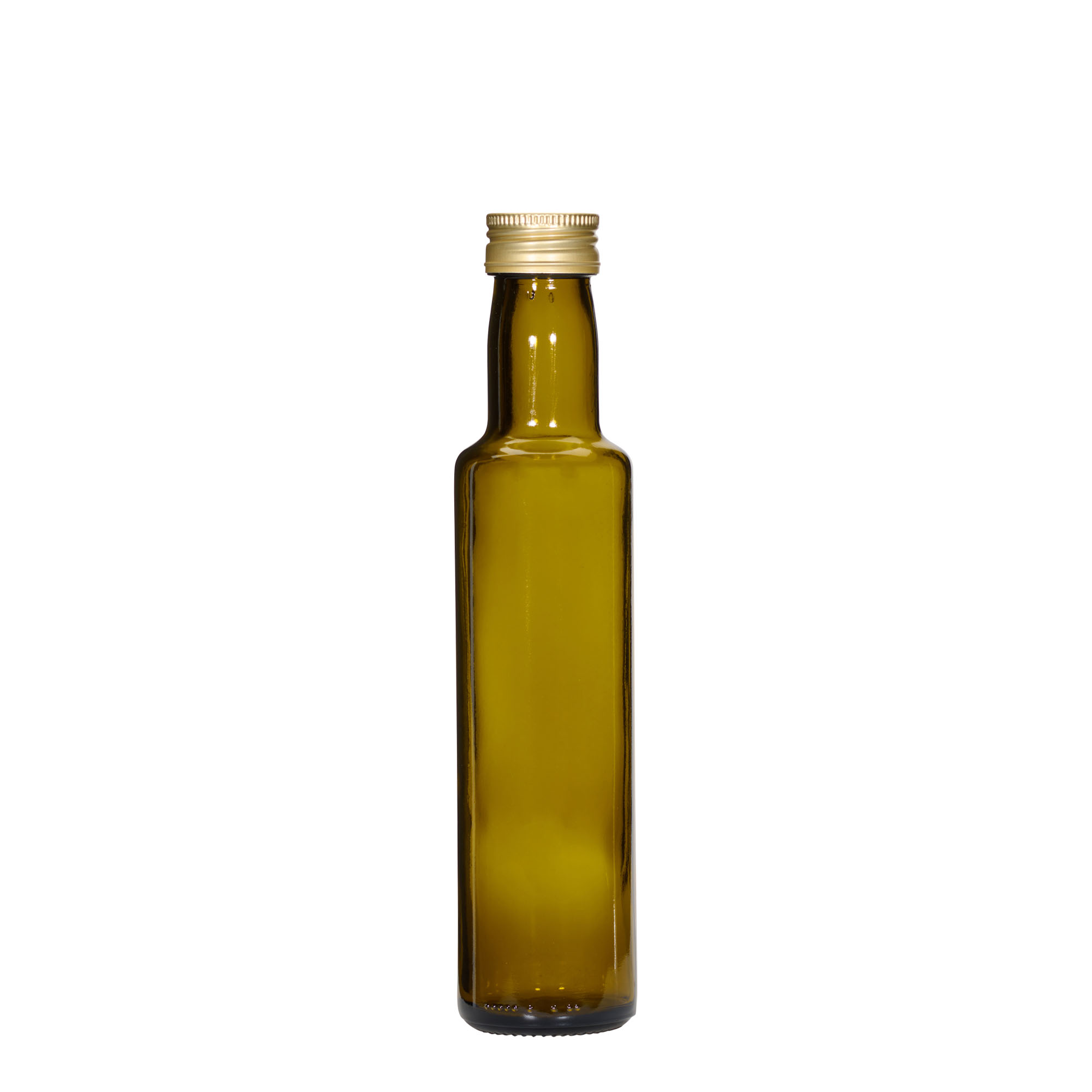 250 ml glazen fles 'Dorica', antiekgroen, opening: PP 31,5