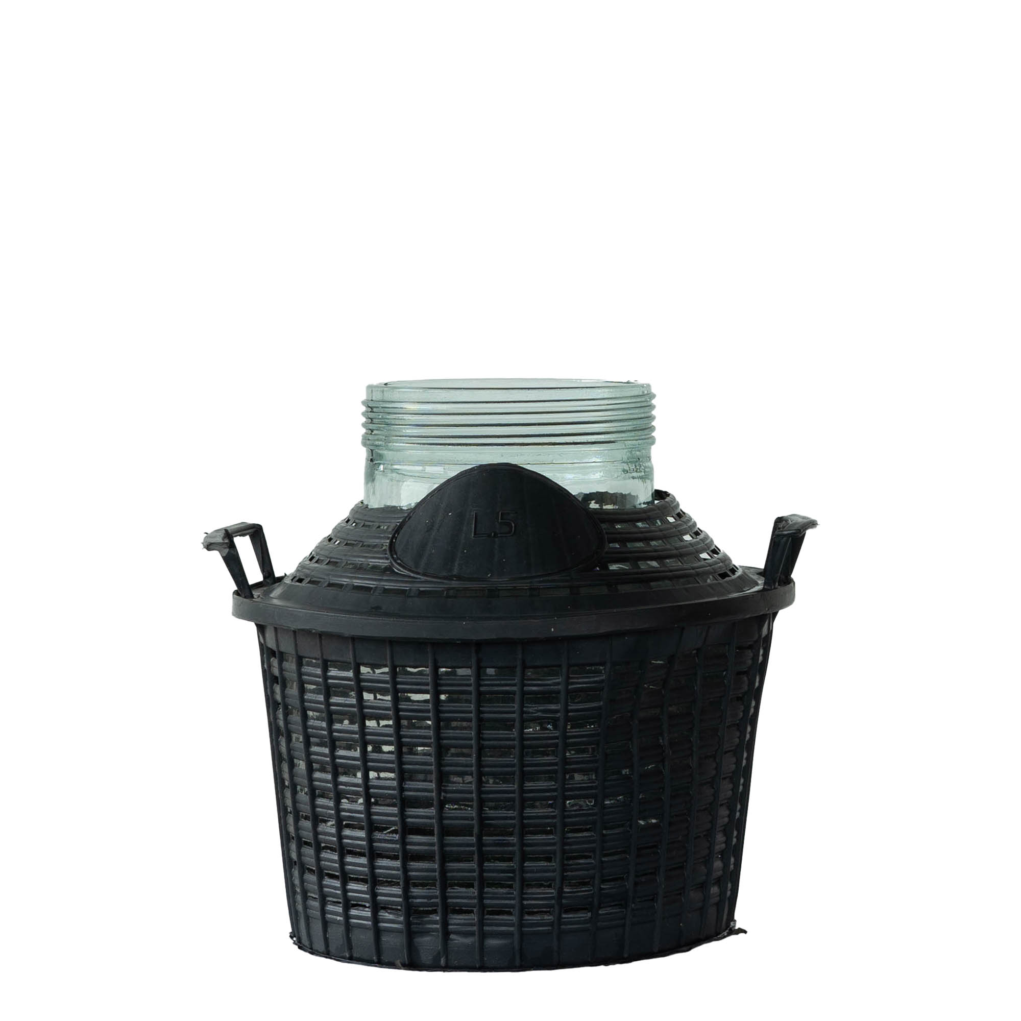 5 l ballonfles met brede hals, glas, opening: schroefdop 5 l ballonfles met brede hals, glas, opening: schroefdop
