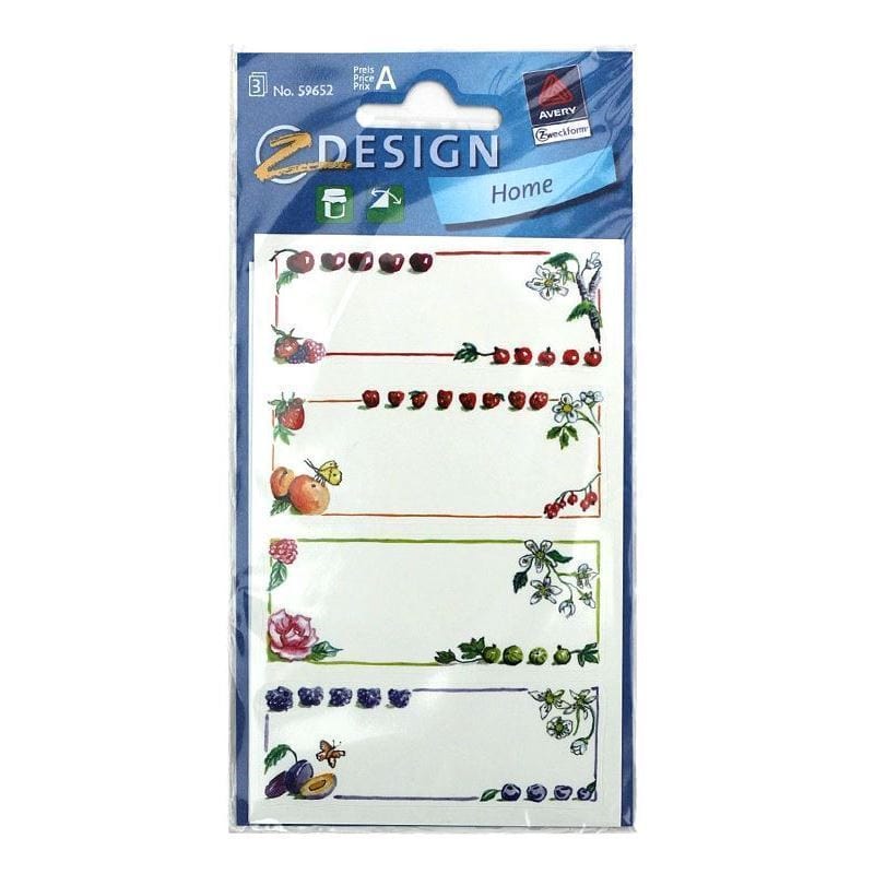 Zweckform etiketten 'Bunte Früchte', rechthoekig, papier, meerkleurig