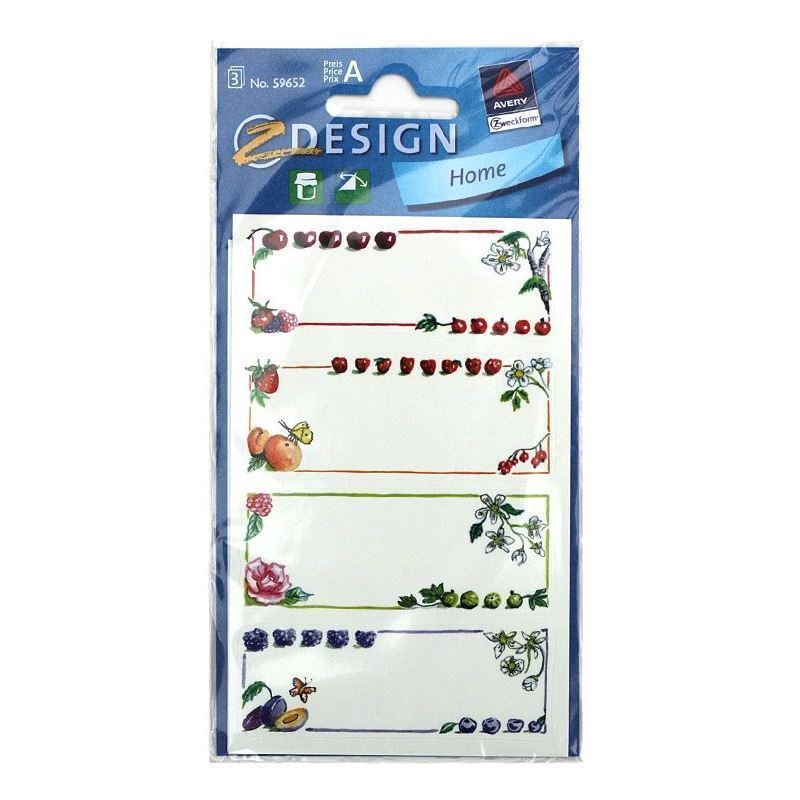Zweckform etiketten 'Bunte Früchte', rechthoekig, papier, meerkleurig Zweckform etiketten 'Bunte Früchte', rechthoekig, papier, meerkleurig