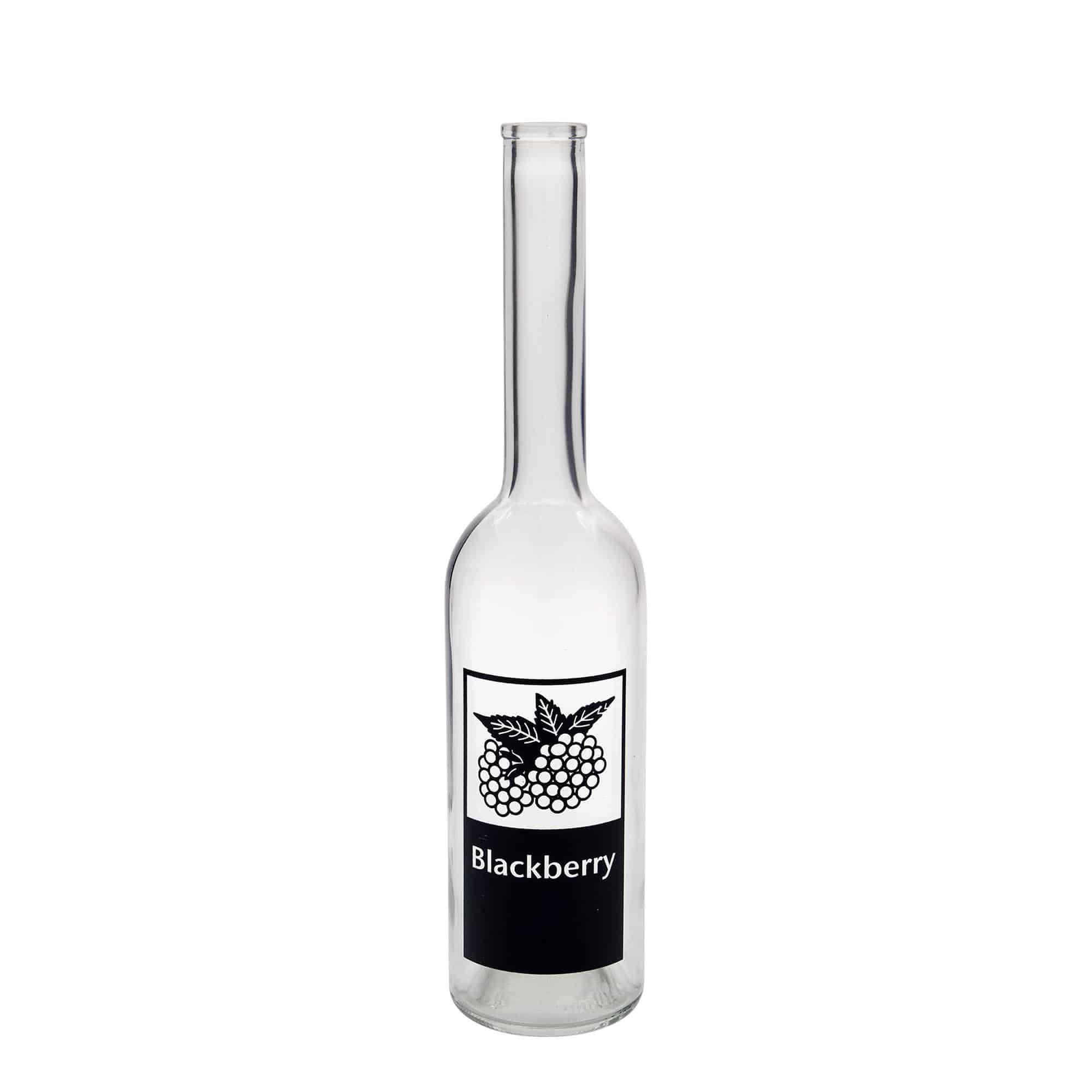 500 ml glazen fles 'Opera', motief: braam, hals: kurk