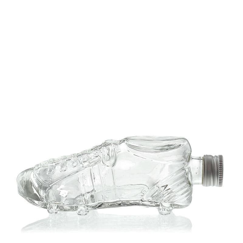 Glazen fles 'Voetbalschoen', 200 ml, monding: PP 28