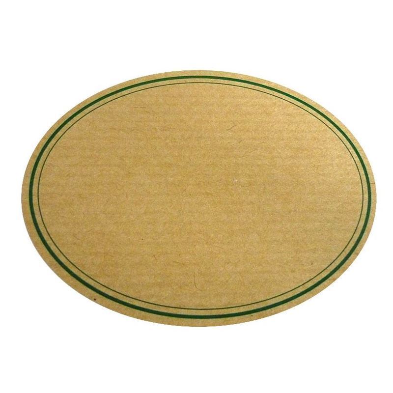 Naturel etiket, ovaal, papier, groen-bruin Naturel etiket, ovaal, papier, groen-bruin