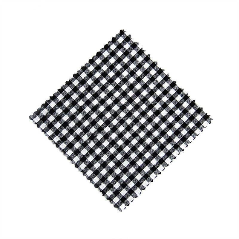 Stoffen lapje voor potten, geruit, 12x12, vierkant, textiel, zwart, monding: TO38-TO53 Stoffen lapje voor potten, geruit, 12x12, vierkant, textiel, zwart, monding: TO38-TO53