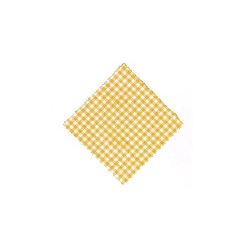 Stoffen lapje voor potten, geruit, 12x12, vierkant, textiel, geel, monding: TO38-TO53 Stoffen lapje voor potten, geruit, 12x12, vierkant, textiel, geel, monding: TO38-TO53