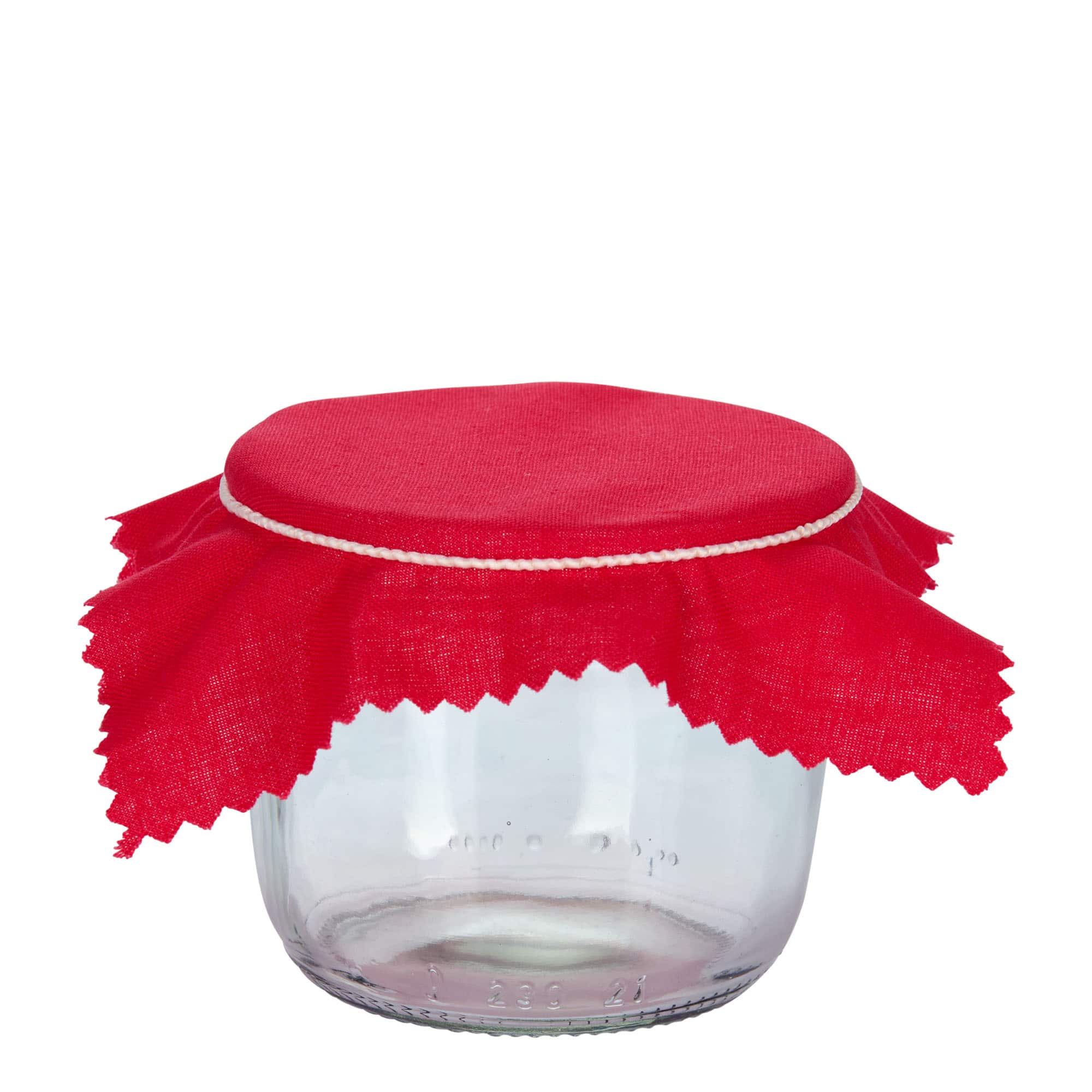 Stoffen lapje voor potten, 12x12, vierkant, textiel, rood, monding: TO38-TO53