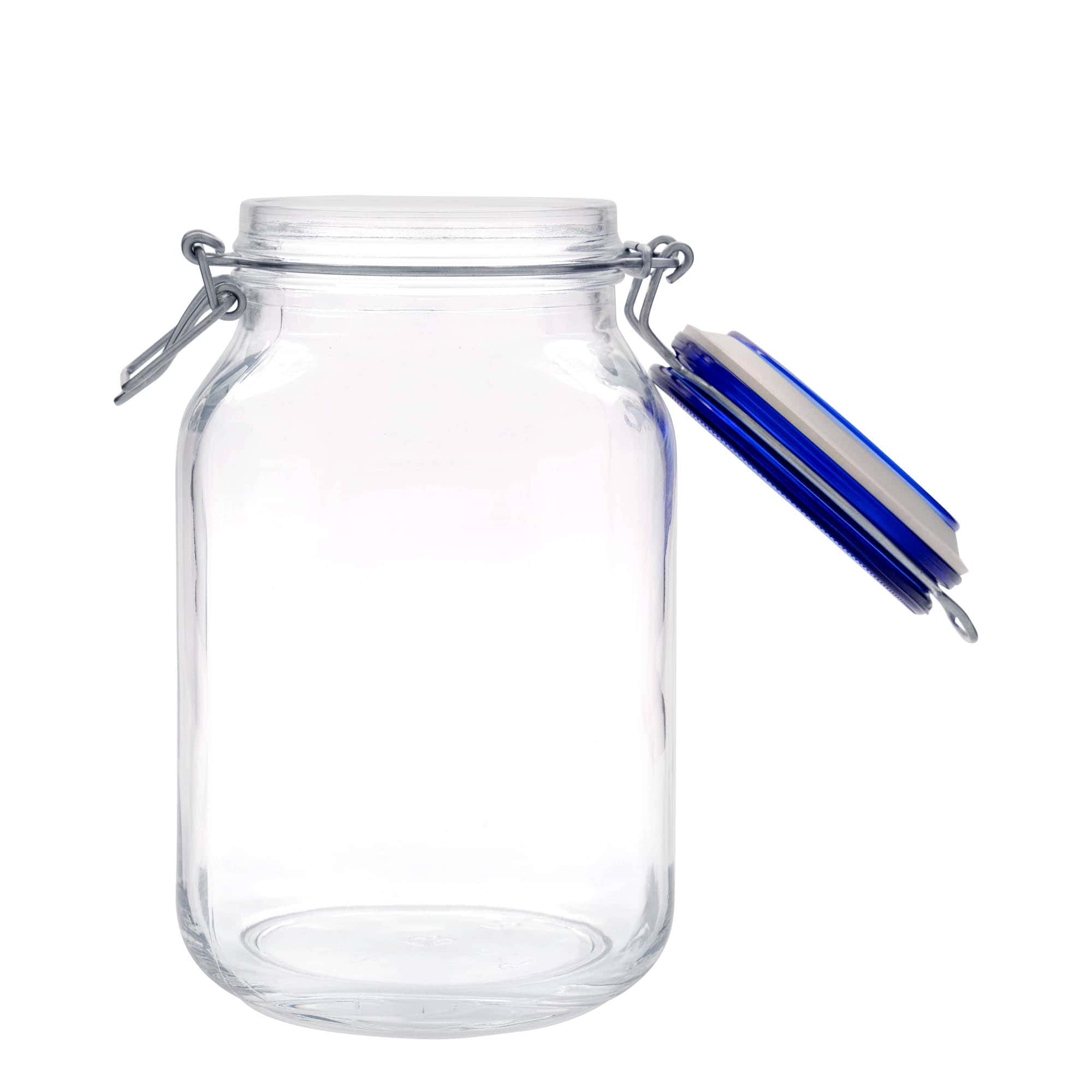 2.000 ml Drahtbügelglas 'Fido' Blue Top, vierkant, opening: draaisluiting met beugel