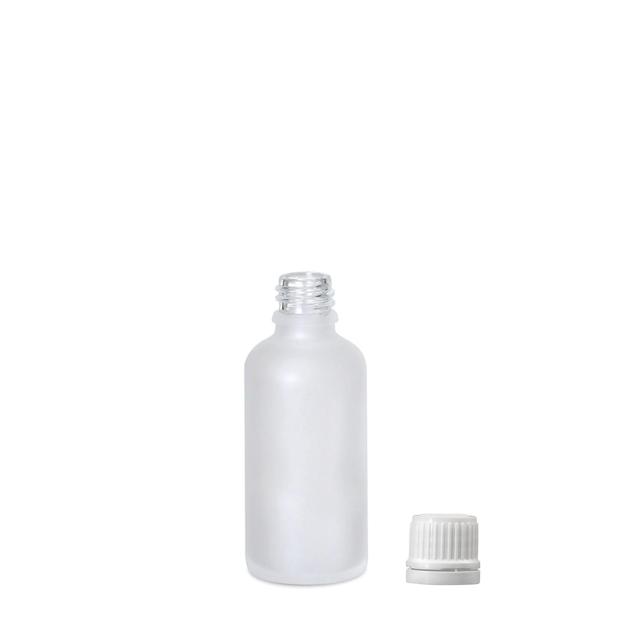 50 ml medicijnfles, glas, mat, hals: DIN 18