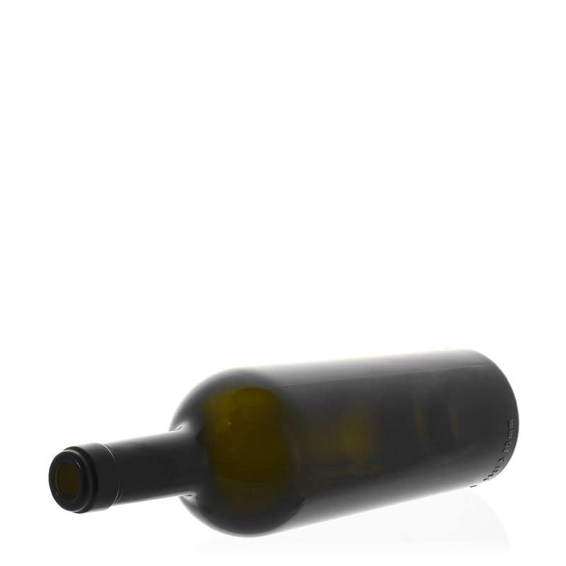 750 ml wijnfles 'Imperiale', antiekgroen, hals: kurk