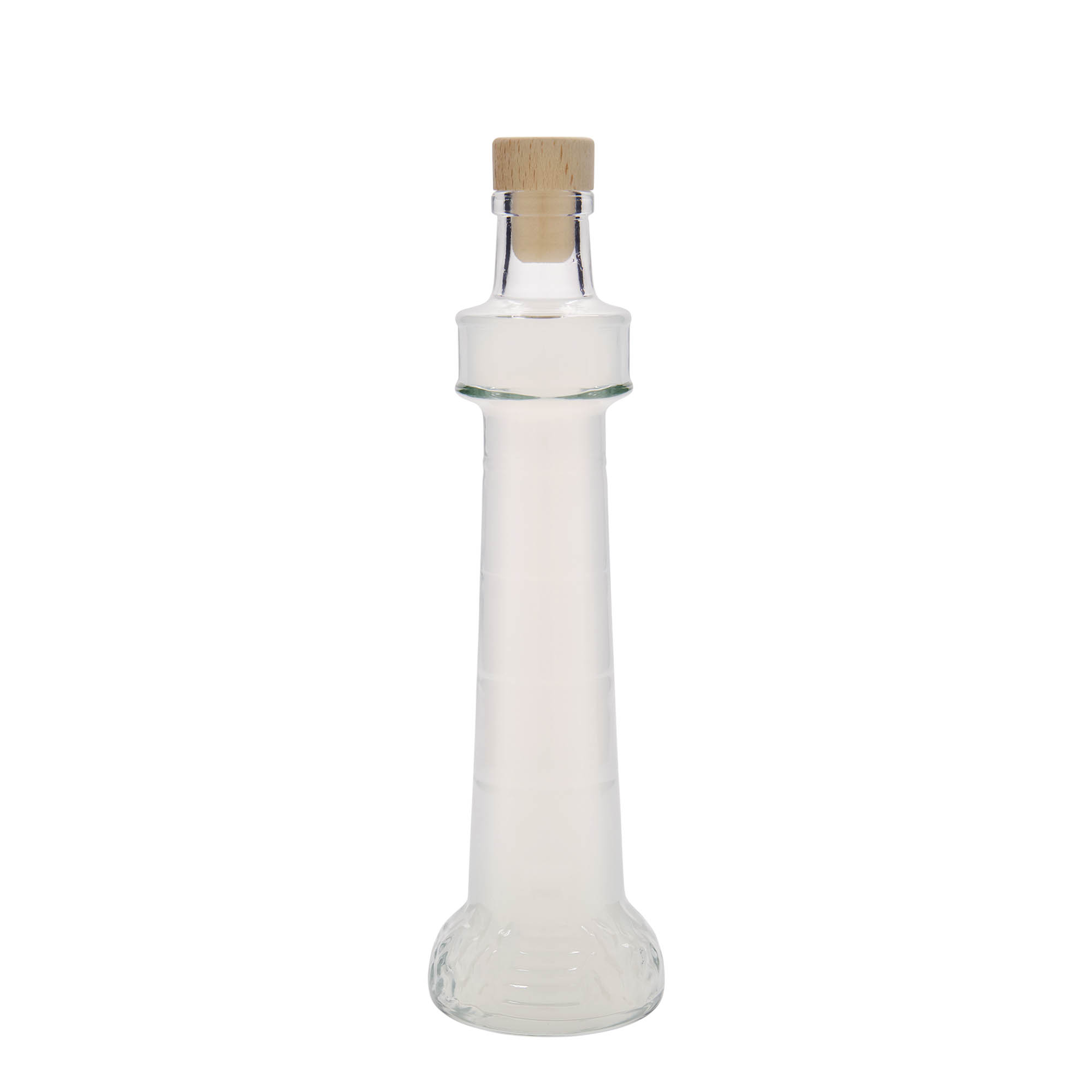 200 ml glazen fles 'Leuchtturm', opening: kurk