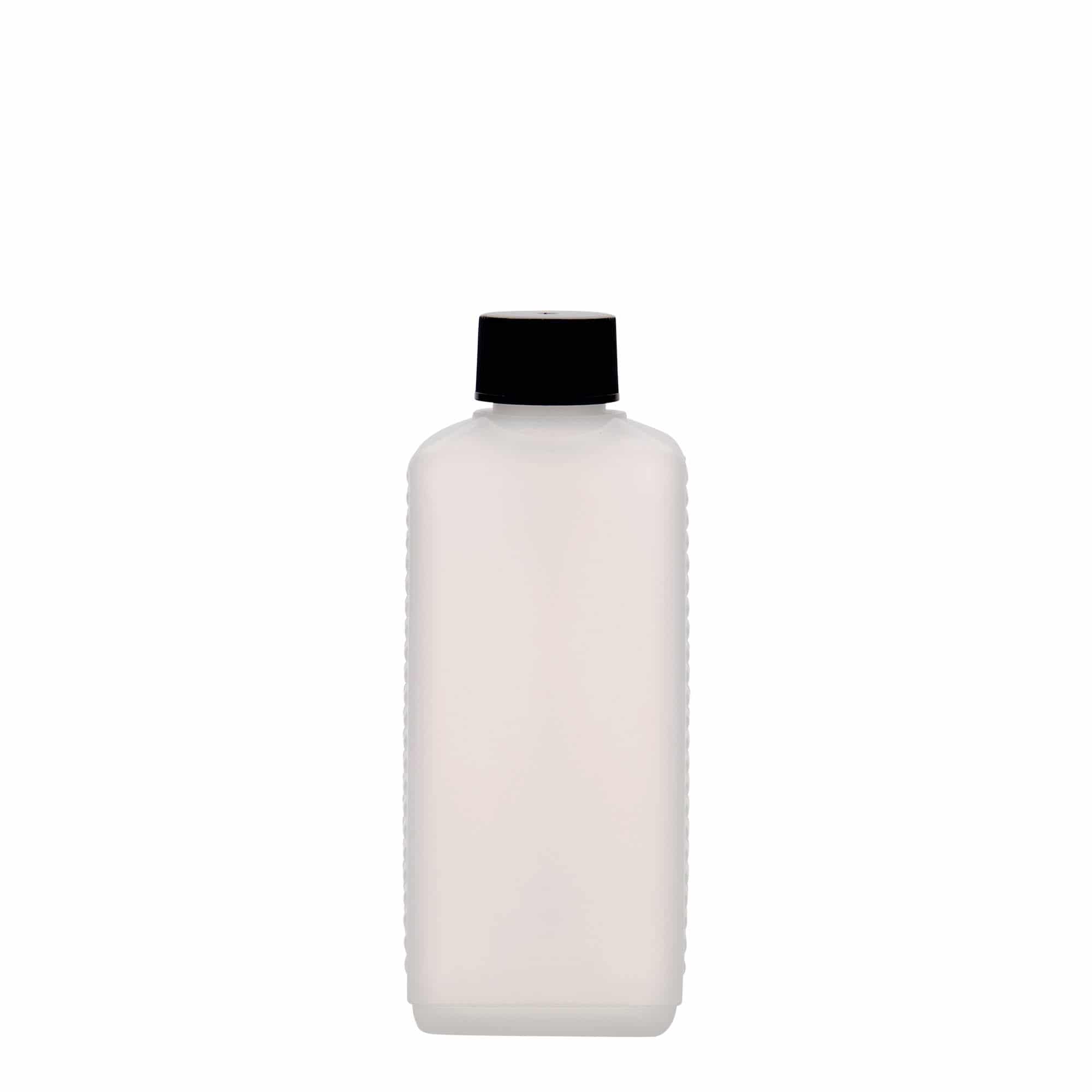 Canisterfles, 250 ml, rechthoekig, HDPE-kunststof, naturel, monding: DIN 25 EPE