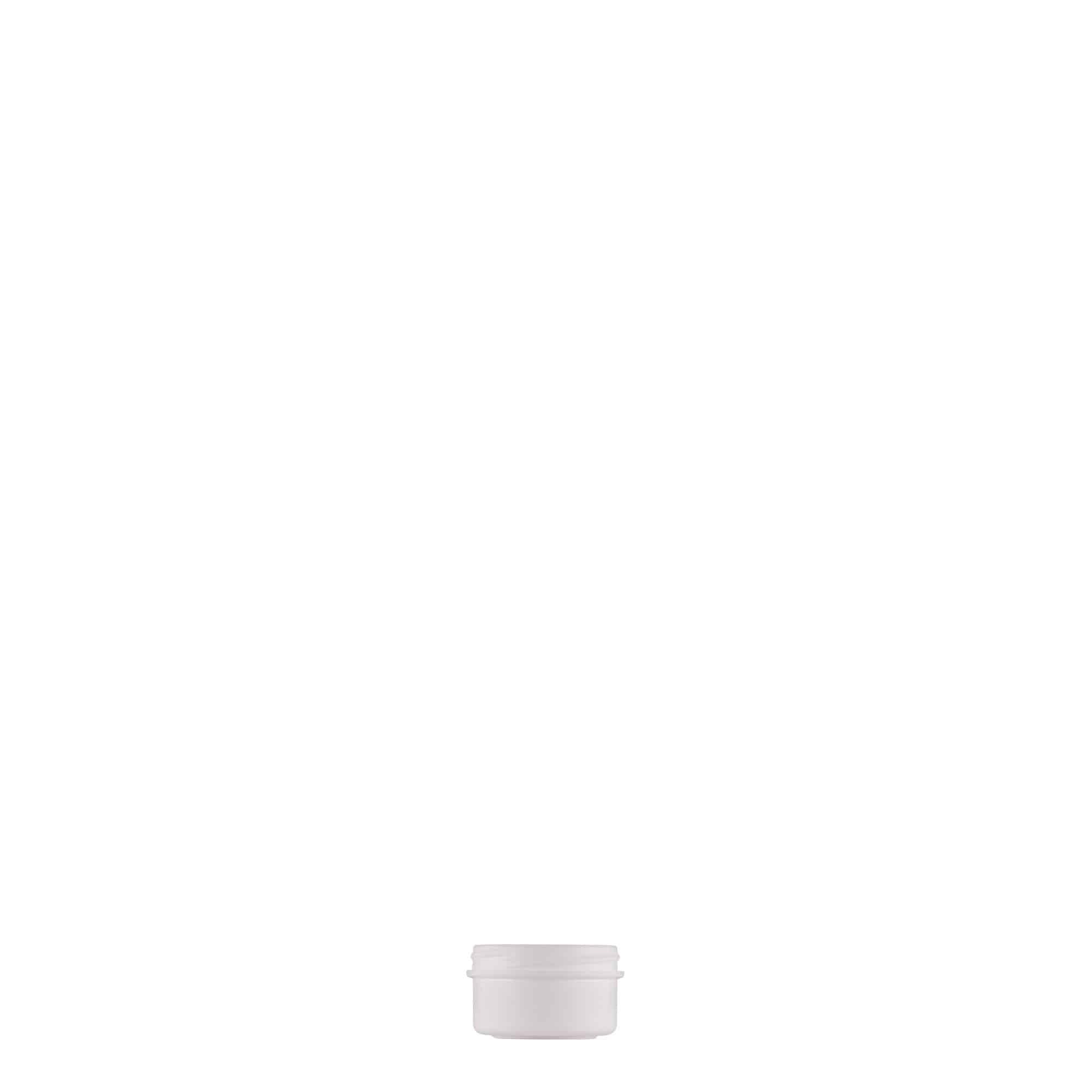 6 ml kunststofpotje 'White Line', PP, wit, opening: schroefdop