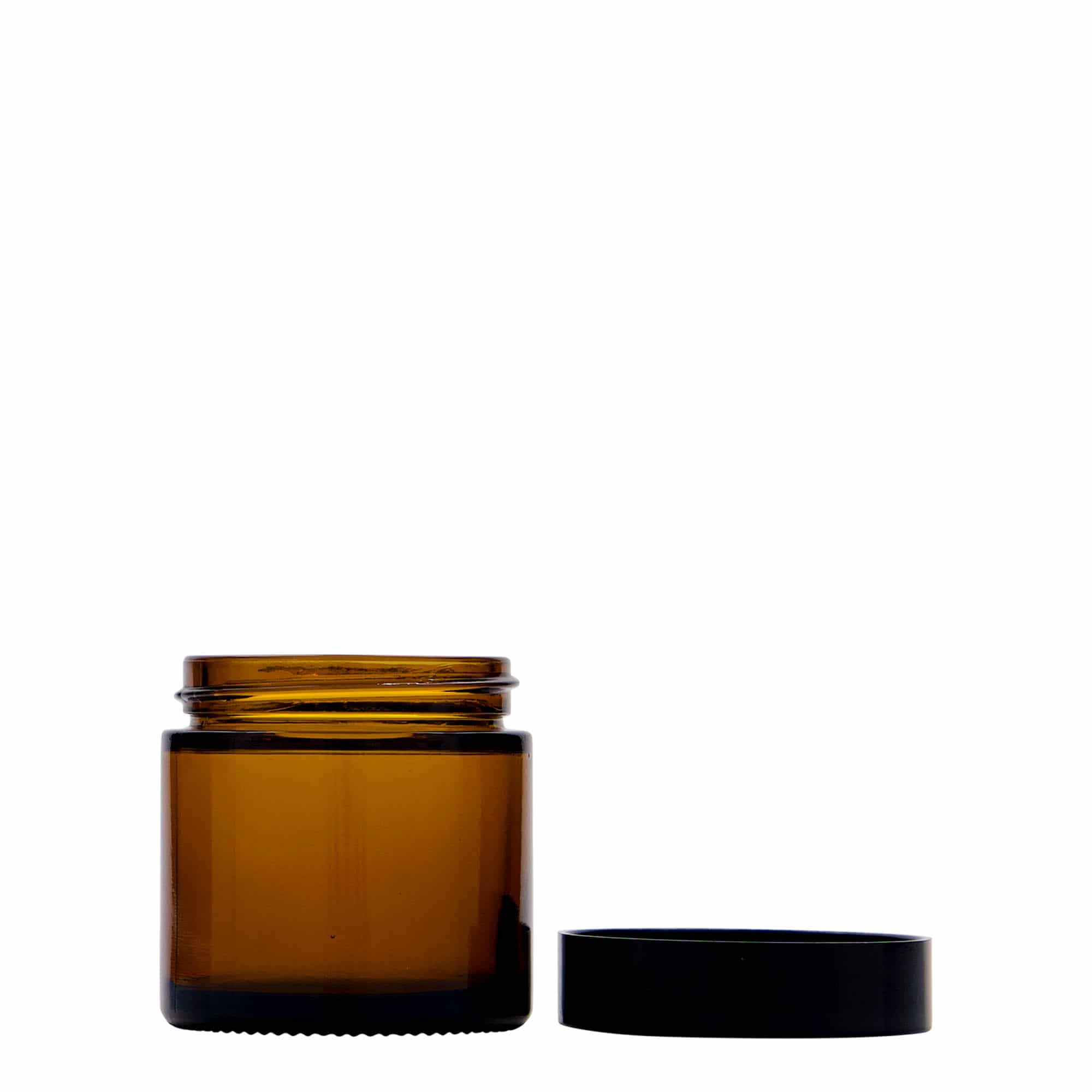 60 ml potje 'Brown Line', glas, bruin, opening: schroefdop