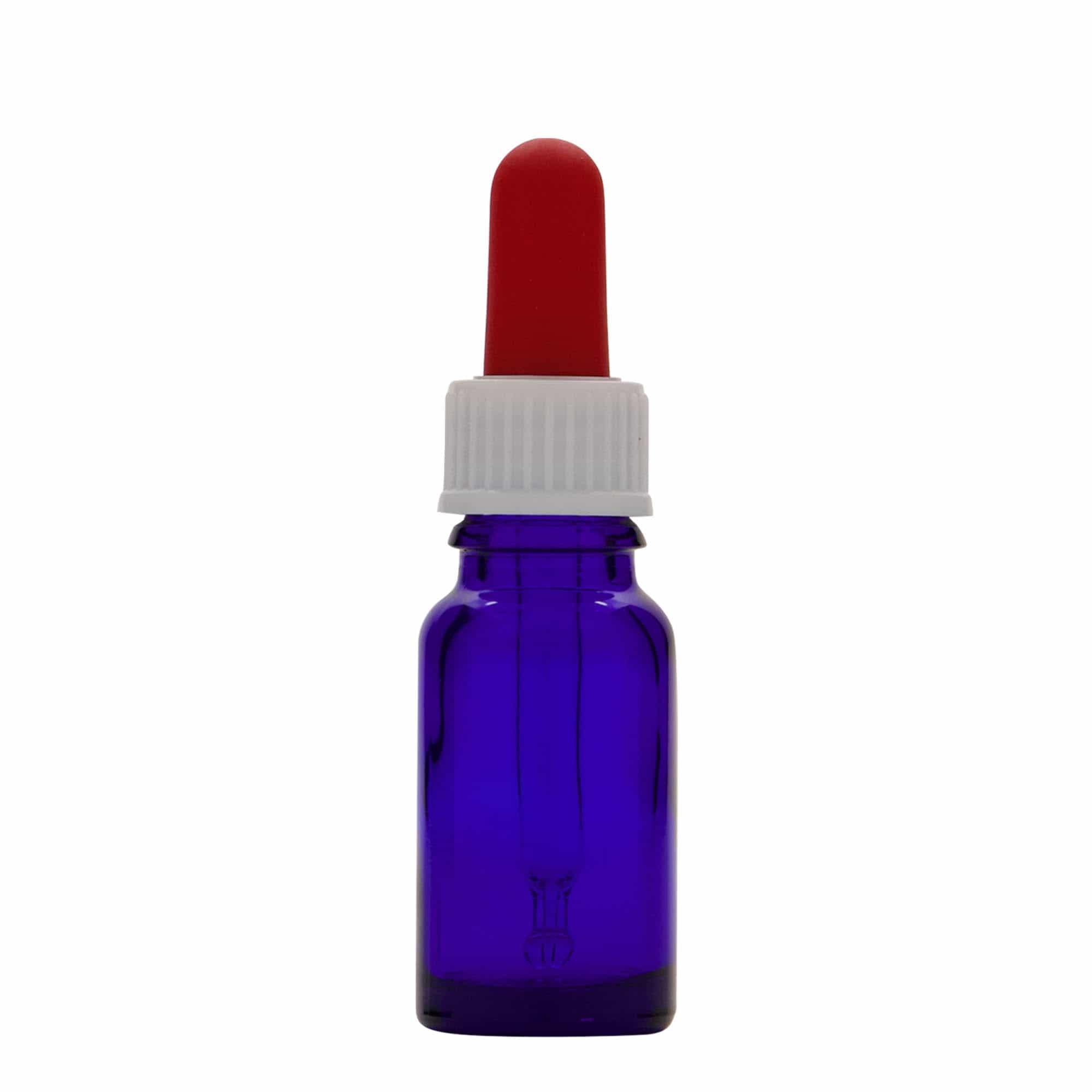 Pipetflesje medicijn, 10 ml, glas, koningsblauw-rood, monding: DIN 18 Pipetflesje medicijn, 10 ml, glas, koningsblauw-rood, monding: DIN 18
