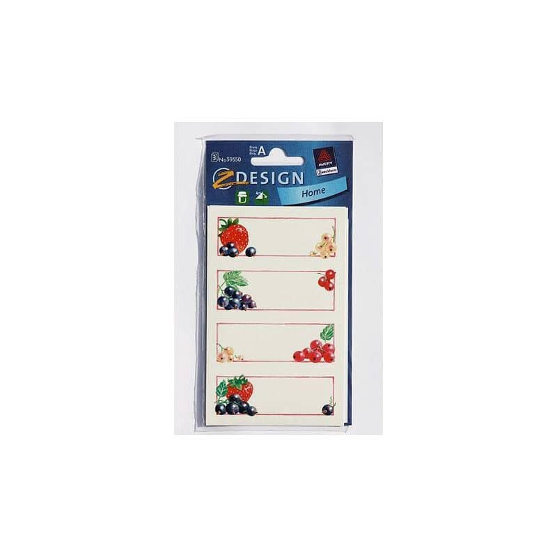 Zweckform etiketten 'Johannisbeeren', rechthoekig, papier, meerkleurig