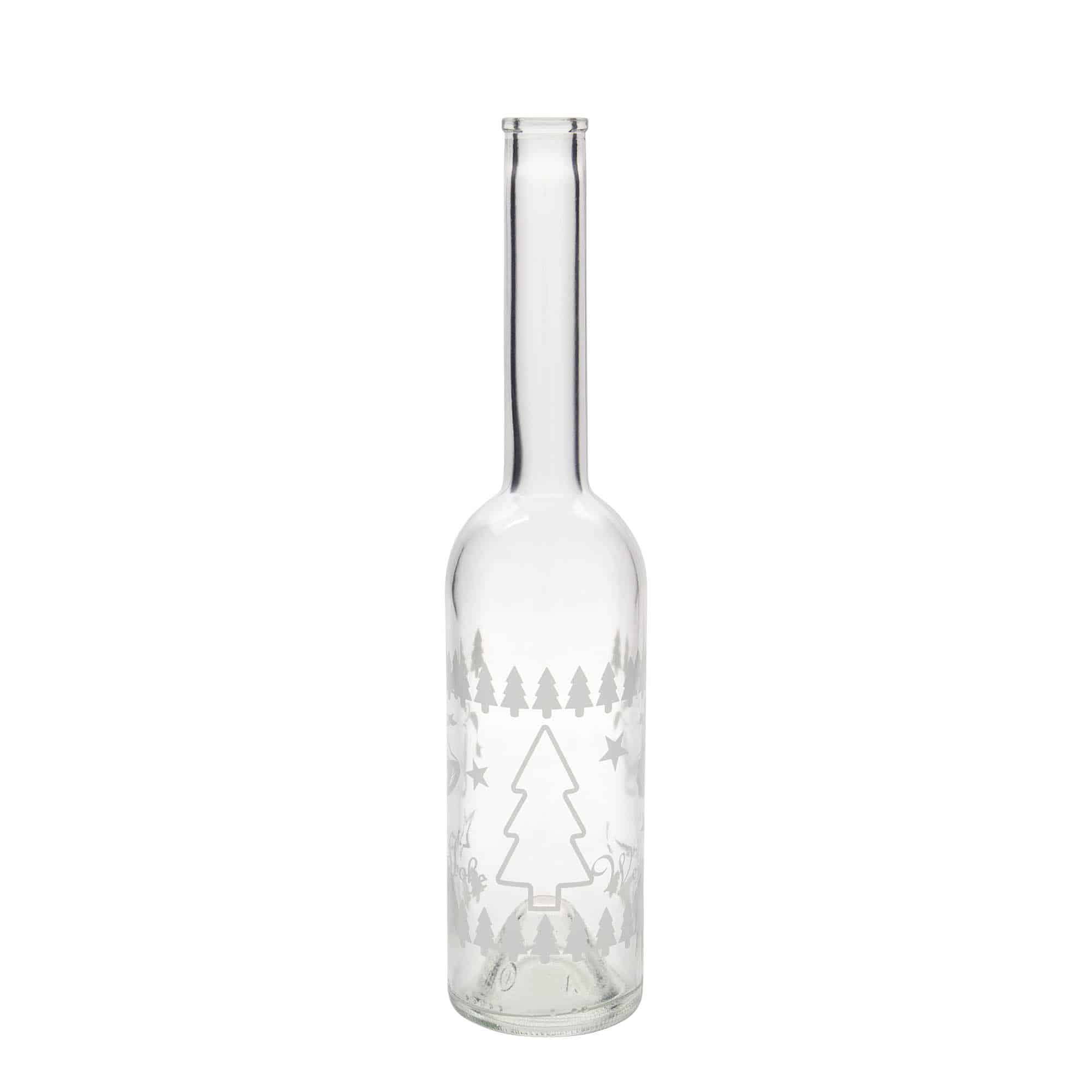Glazen fles 'Opera', 500 ml, motief: Klassieke kerst, monding: kurk Glazen fles 'Opera', 500 ml, motief: Klassieke kerst, monding: kurk