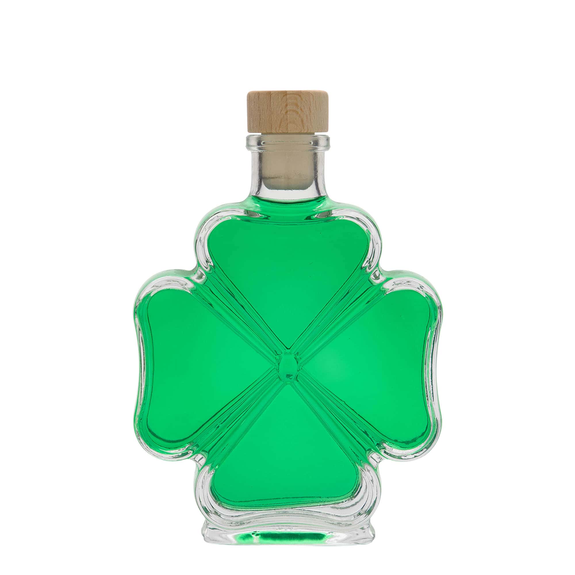 Glazen fles 'Kleeblatt', 200 ml, monding: kurk
