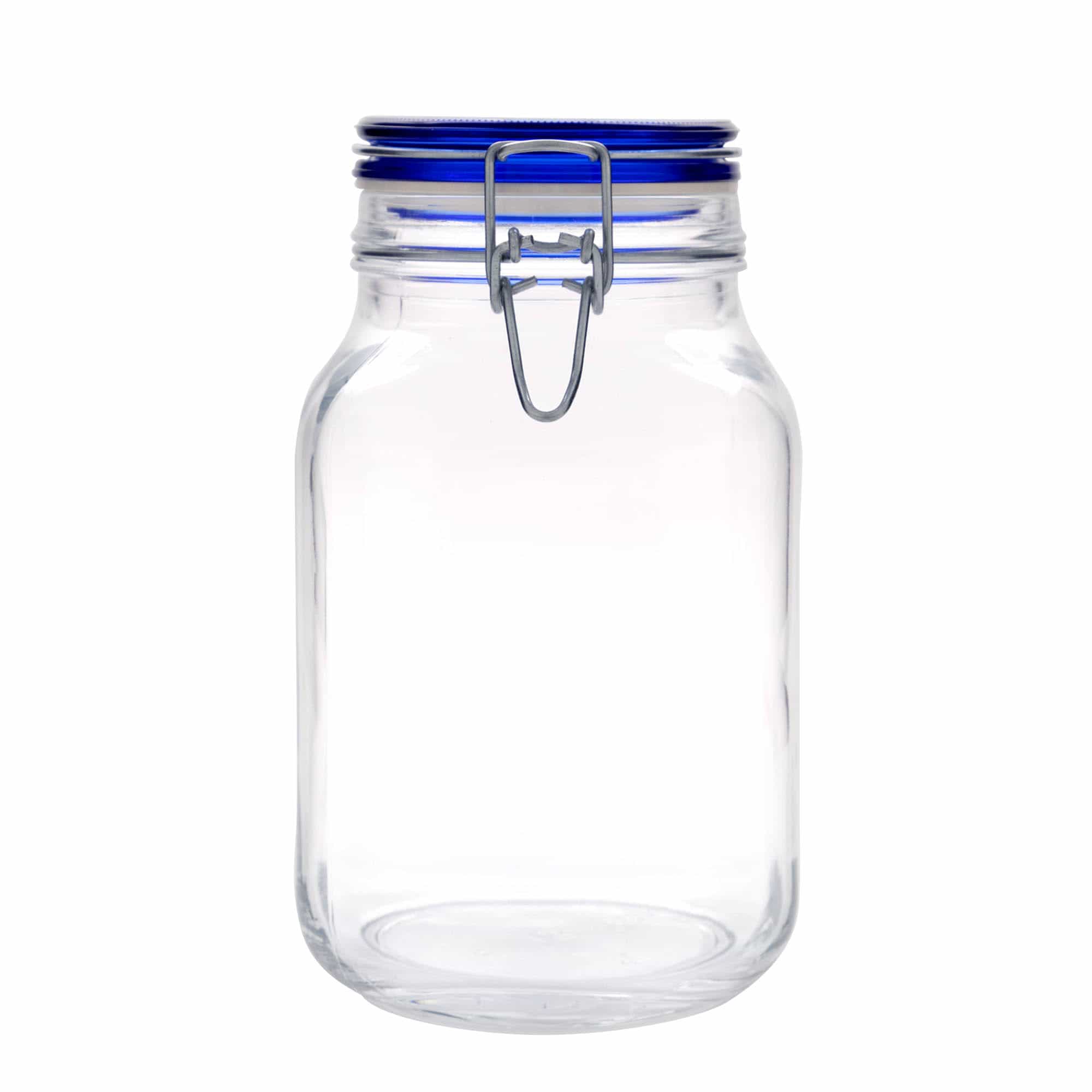 2.000 ml Drahtbügelglas 'Fido' Blue Top, vierkant, opening: draaisluiting met beugel