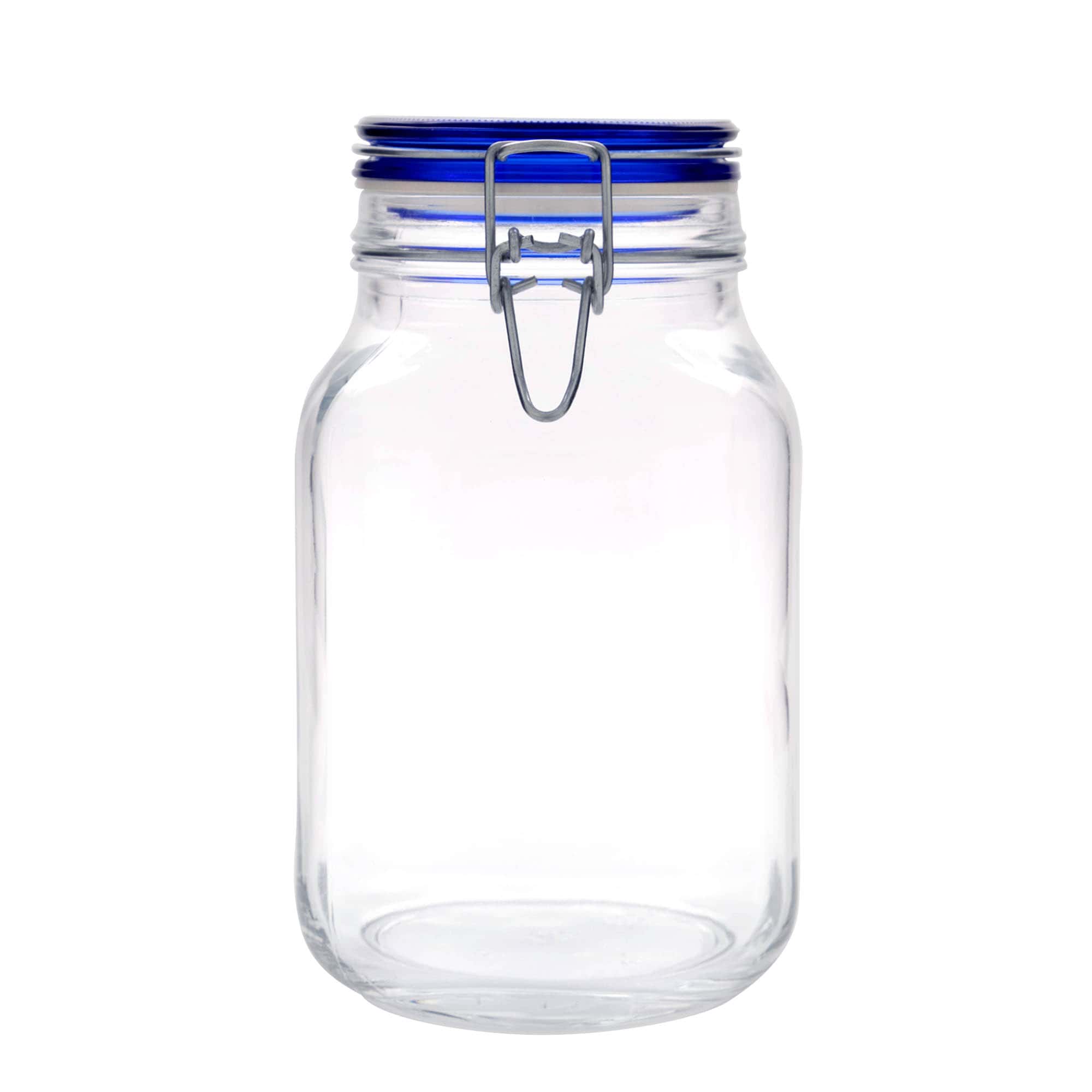 2.000 ml Drahtbügelglas 'Fido' Blue Top, vierkant, opening: draaisluiting met beugel