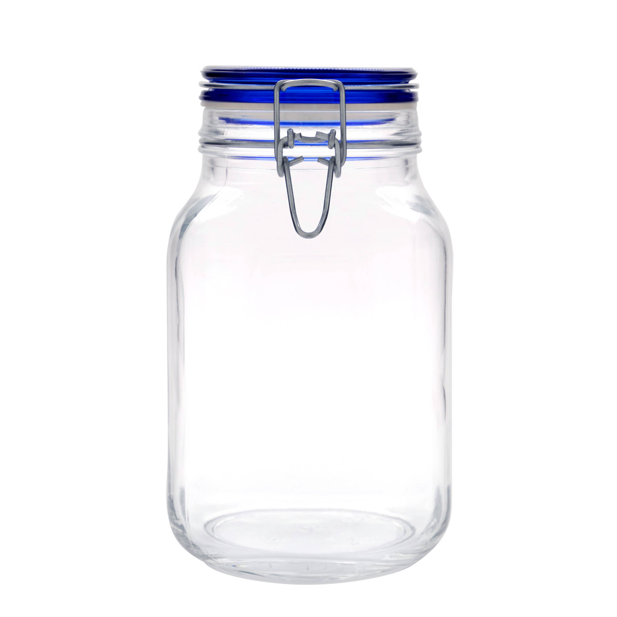 2.000 ml Drahtbügelglas 'Fido' Blue Top, vierkant, opening: draaisluiting met beugel